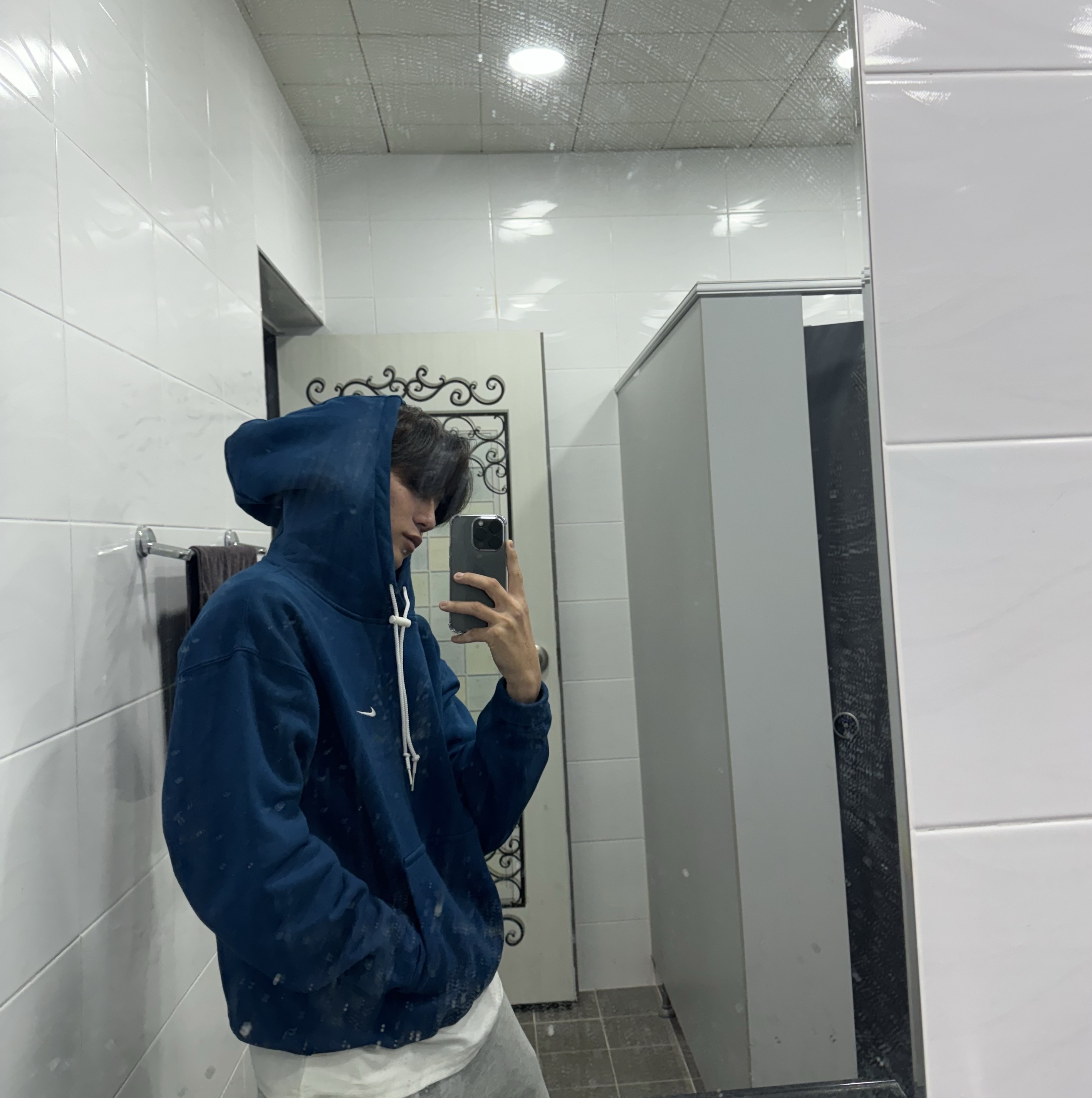 Nike NRG Solo Swoosh Fleece Hoodie Valerian Blue - Asia 착용 스타일 - 2