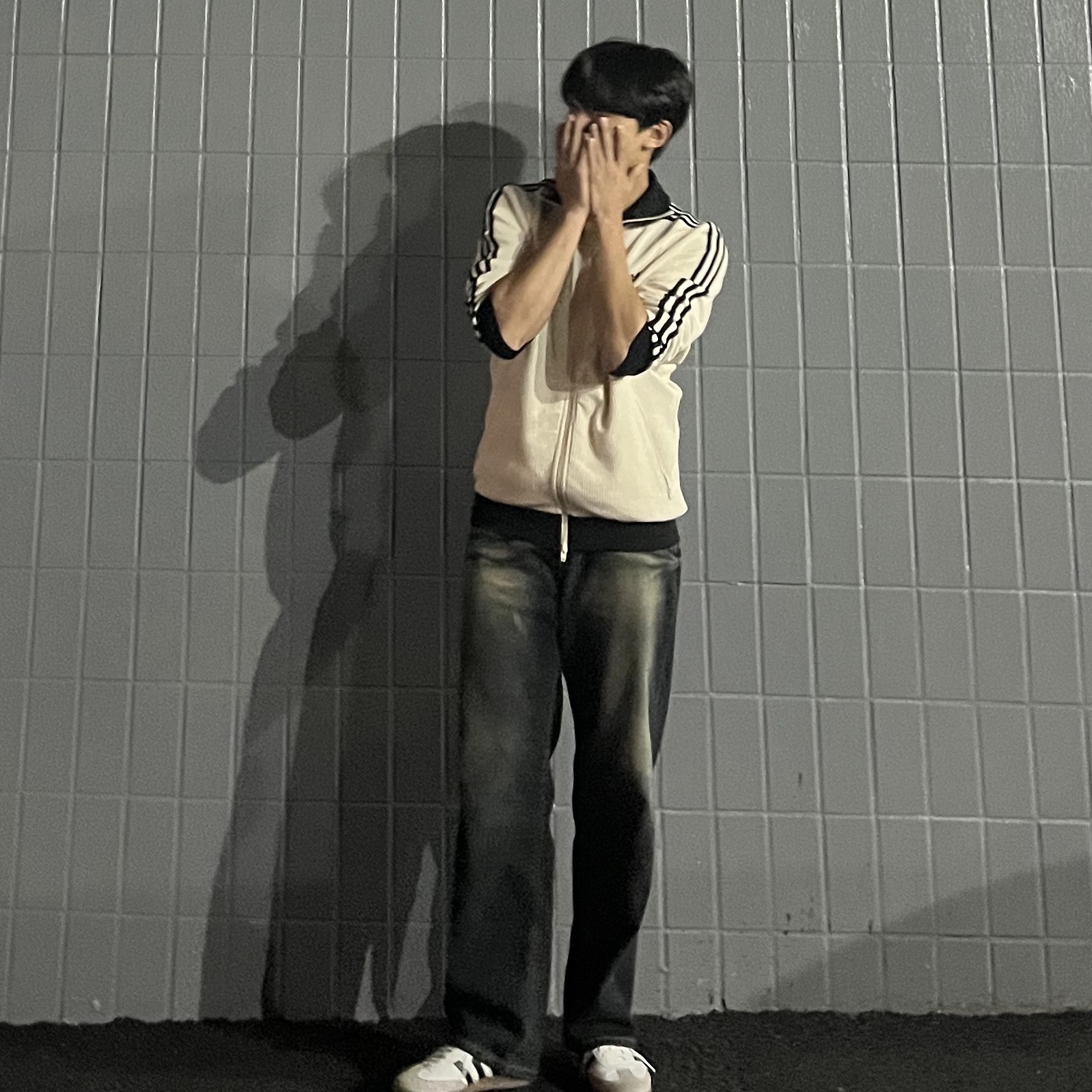 Adidas Adicolor Classic Waffle Beckenbauer Track Jacket Wonder White - KR Sizing, Adidas Samba Vegan White Black 착용 스타일 - 2