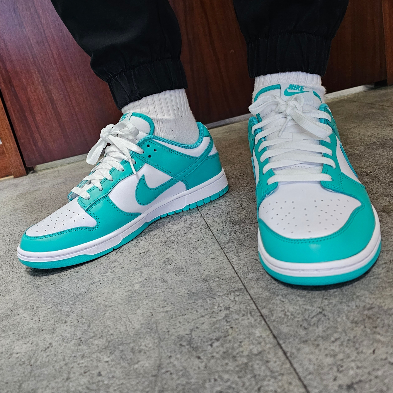 Nike Dunk Low White Clear Jade 착용 스타일 - 6