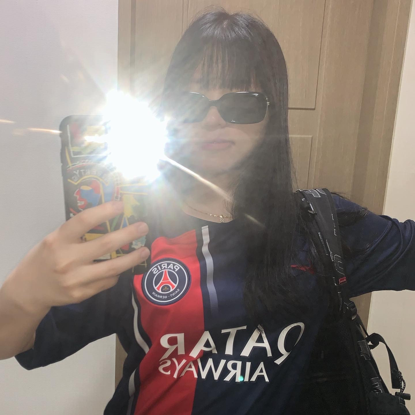 Nike Paris Saint-Germain 2023/24 Dri-Fit Stadium Home Jersey Midnight Navy (Non Marking Ver.), Supreme Backpack Black - 21FW 착용 스타일 - 1