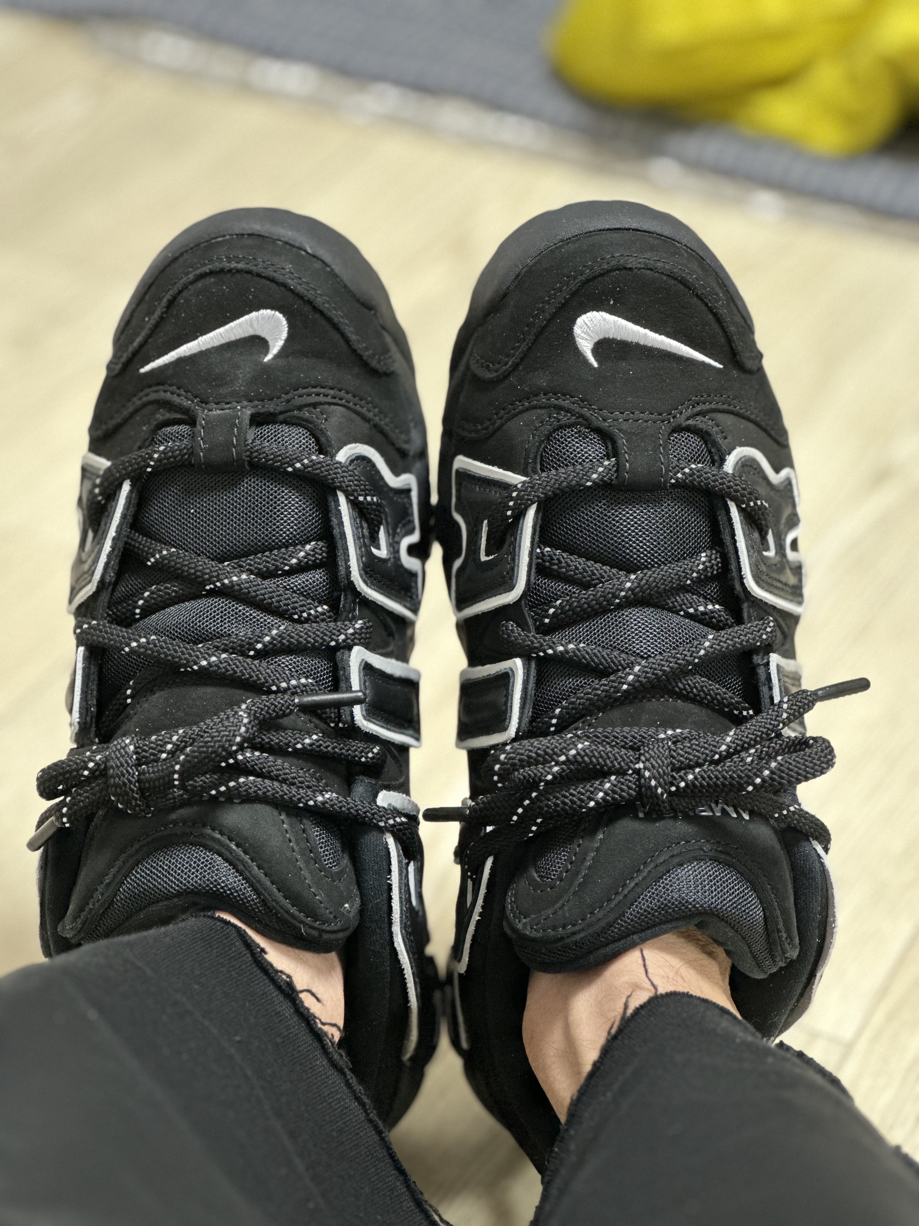 Nike x Ambush Air More Uptempo Low Black and White, Supreme x The North Face Printed Pocket T-Shirt Black - 23SS 착용 스타일 - 2