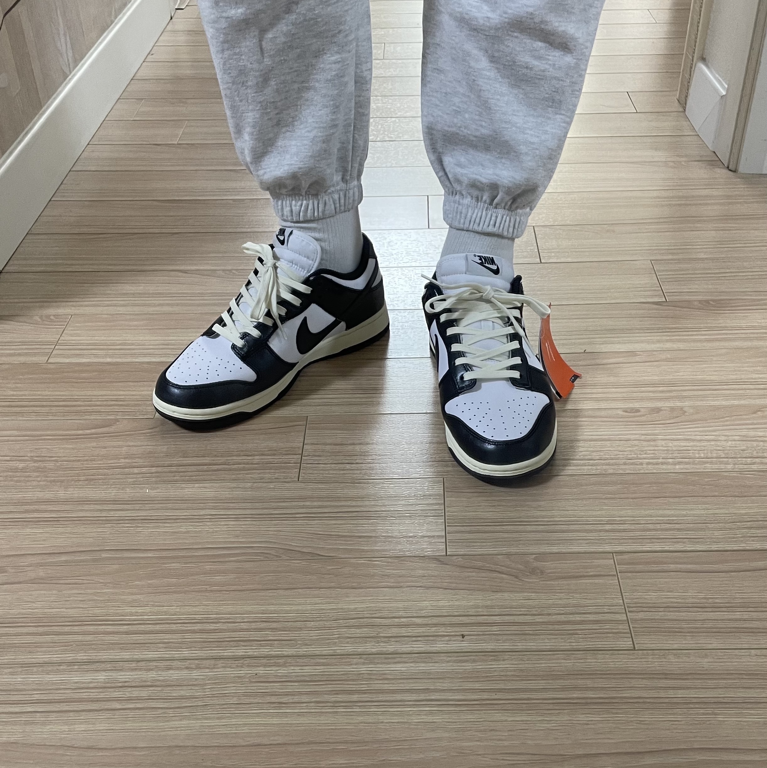 (W) Nike Dunk Low Vintage Black and White 착용 스타일
