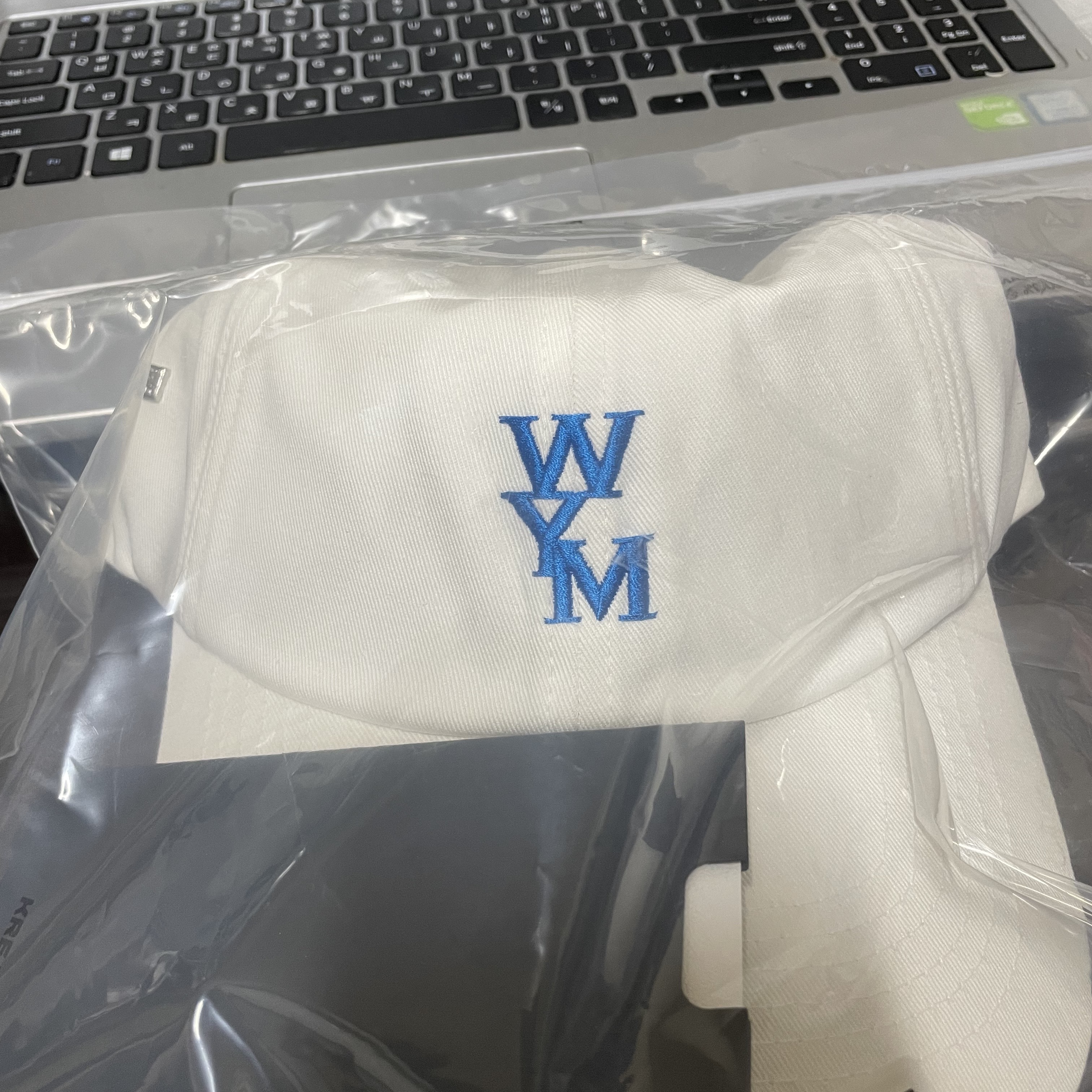 Wooyoungmi Logo Ball Cap White - 23SS 착용 스타일