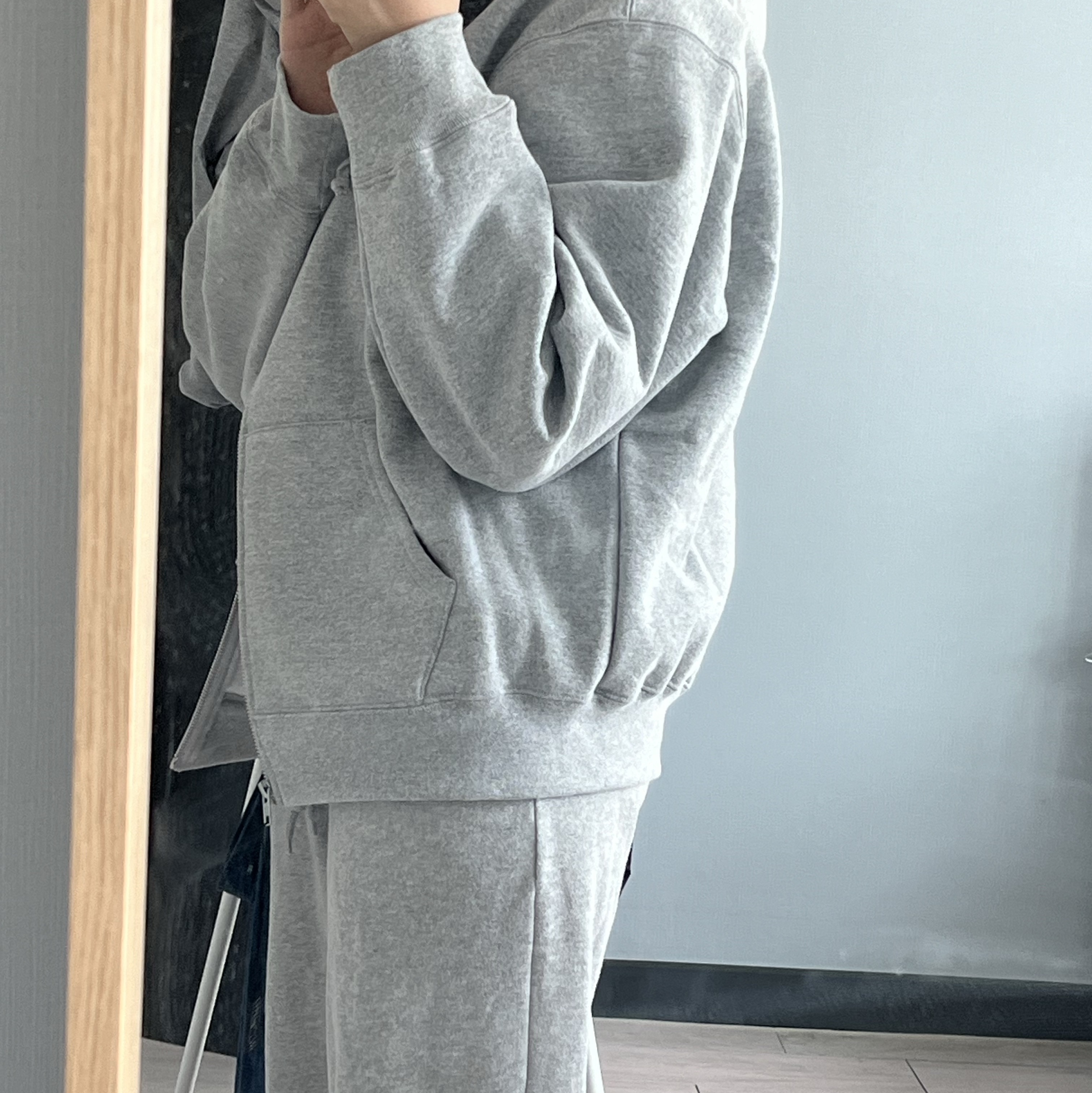 Supreme S Logo Zip Up Hooded Sweatshirt Heather Grey - 23FW 착용 스타일 - 5