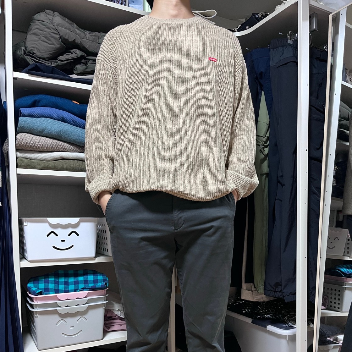 Supreme small box ribbed sweater TANファッション - トップス