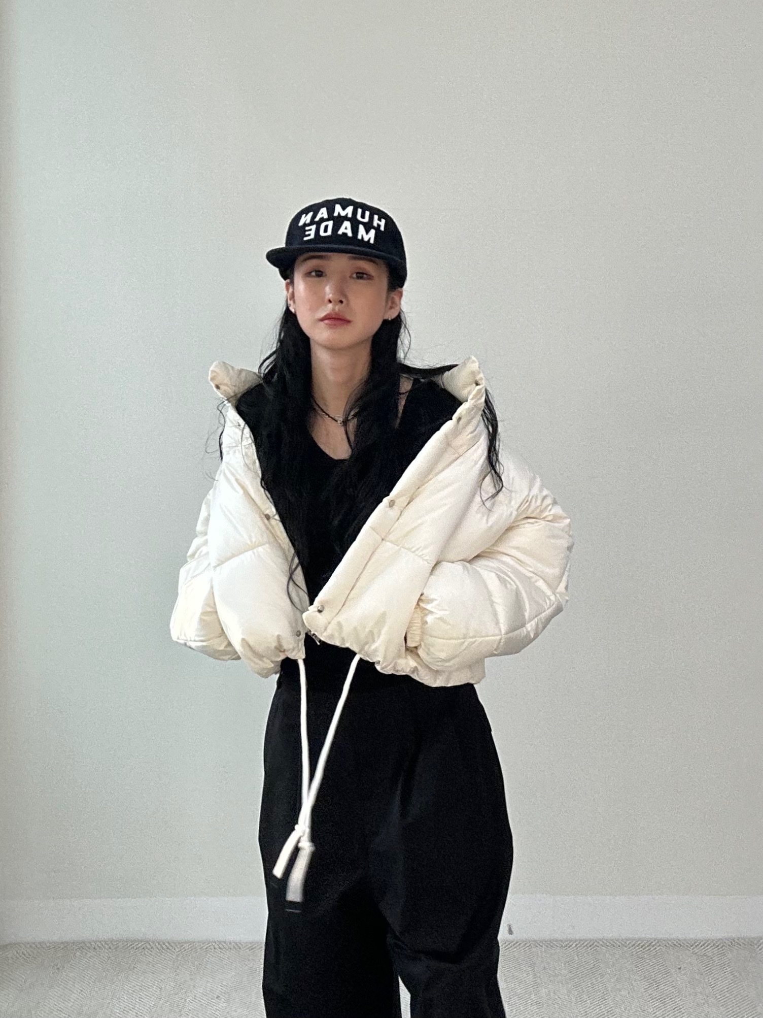 Human Made 6-Panel Wool Cap Navy, Adidas Gazelle Indoor Core Black Almost Yellow Gum 착용 스타일 - 1