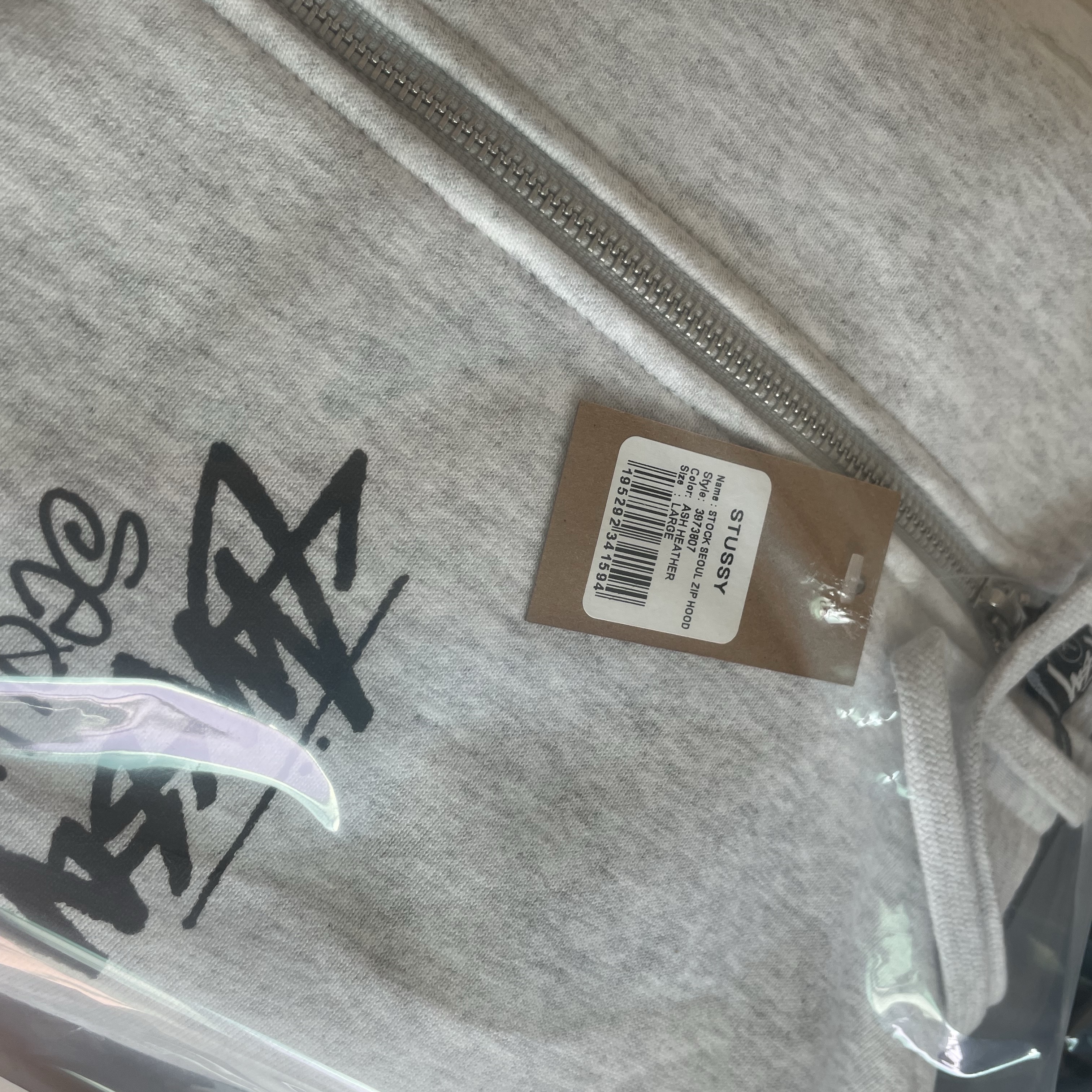 Stussy Stock Seoul Zip Hood Ash Heather 2023 착용 스타일 - 2