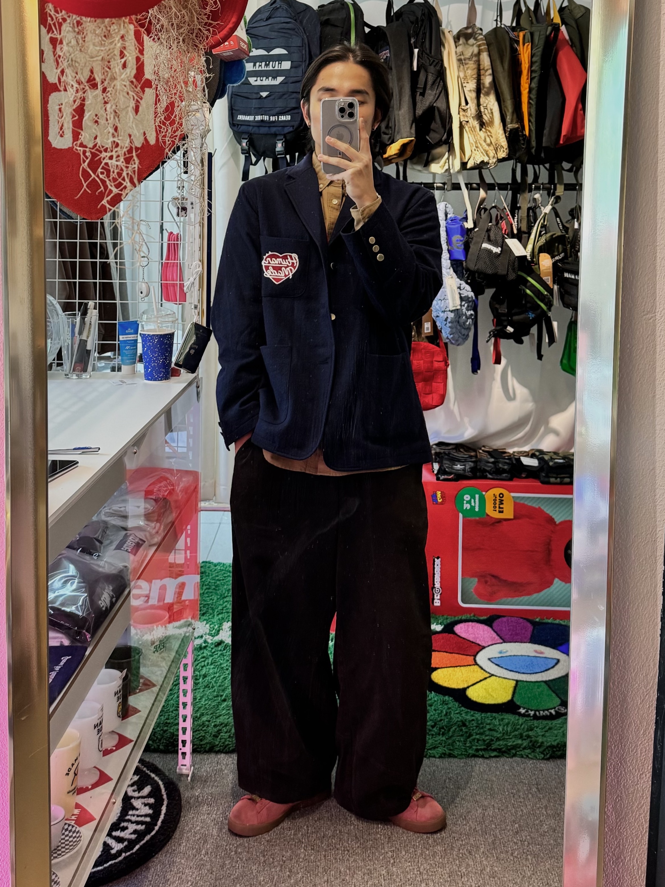 Human Made Wool Blended Blazer Navy, Nike x Supreme SB Blazer Low GT Desert Bloom 착용 스타일