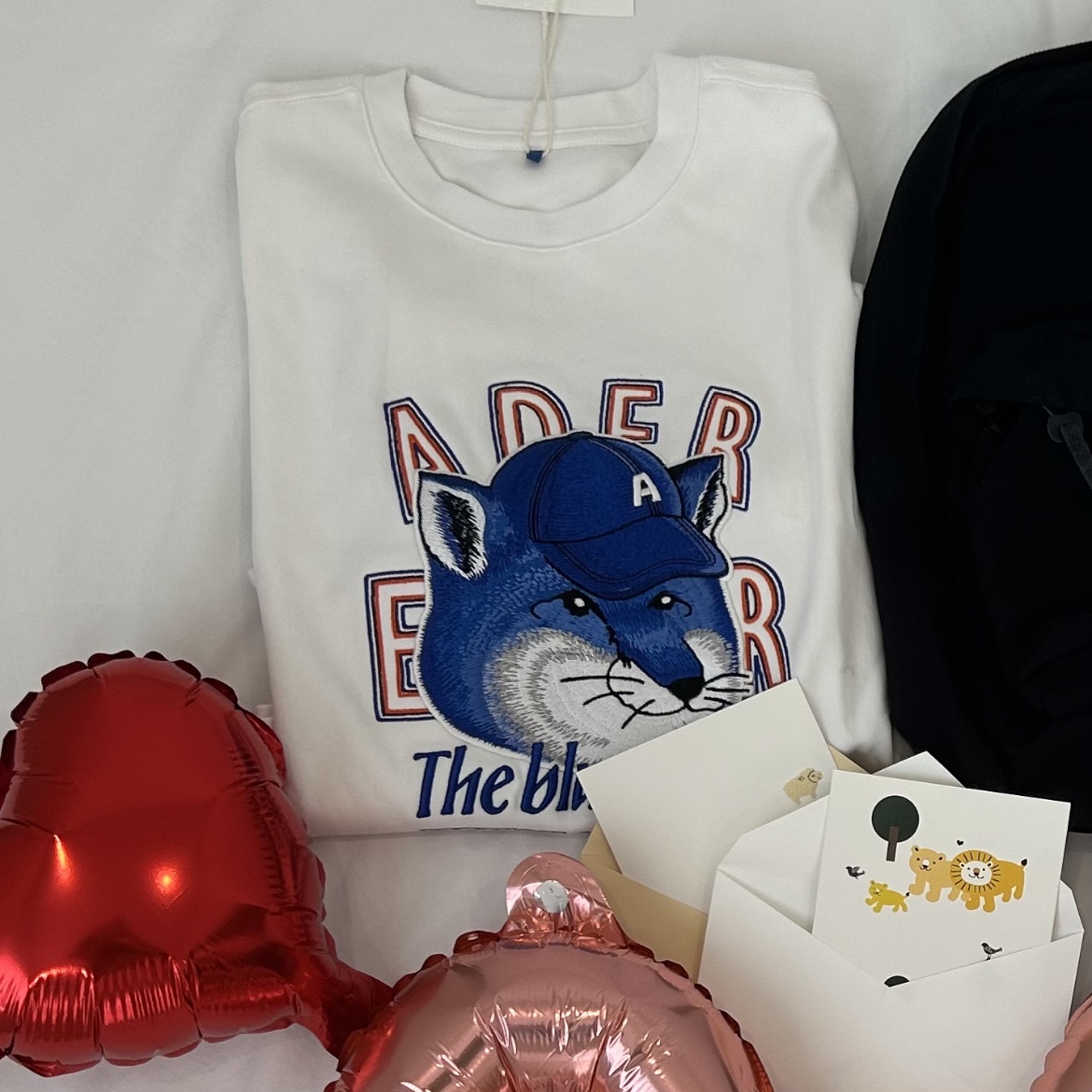 Maison Kitsune x Ader Error The Bluest Fox T-Shirt White 착용 스타일