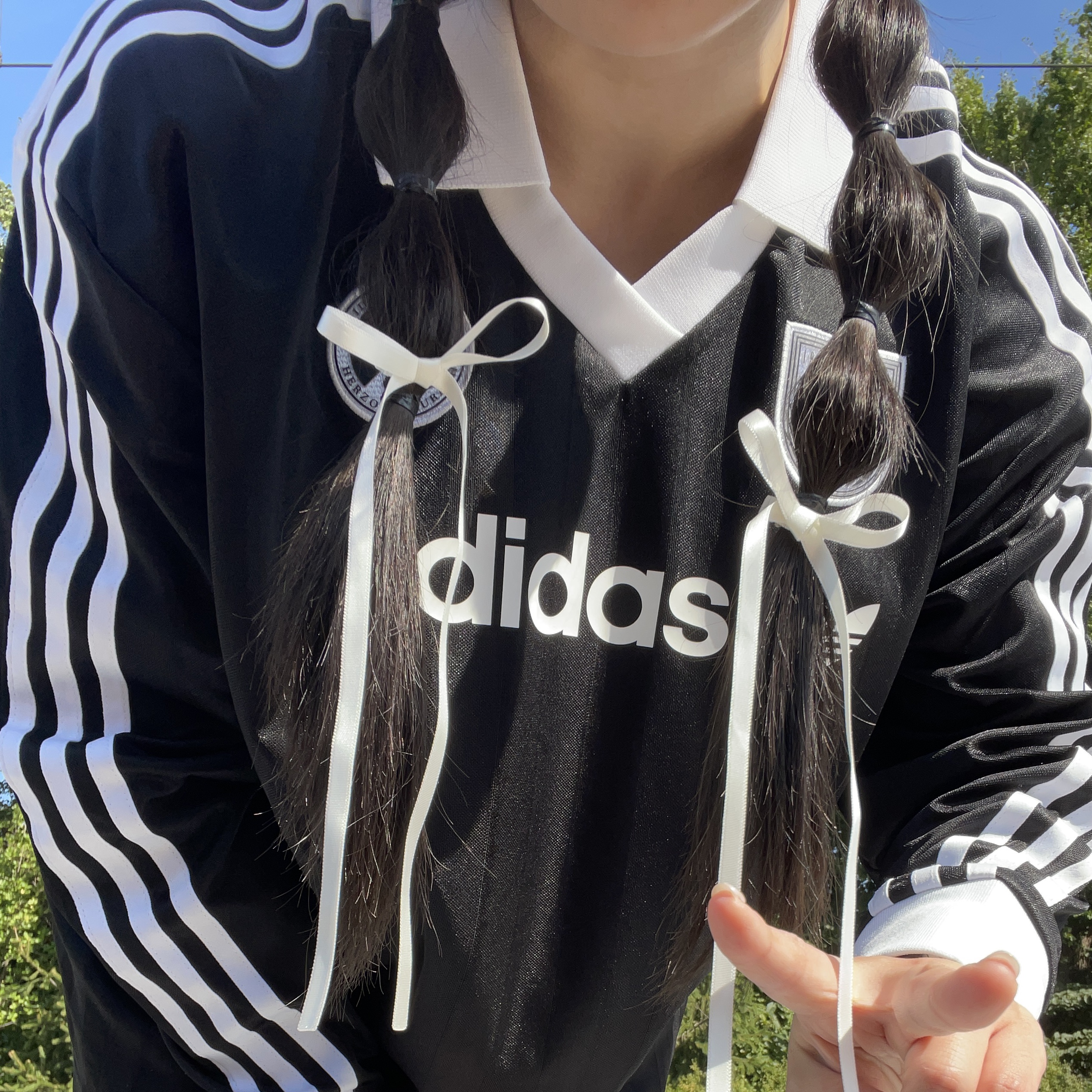 (W) Adidas Football Long Sleeve T-Shirt Black - KR Sizing, (W) Asics Gel-1130 White Midnight 착용 스타일 - 1