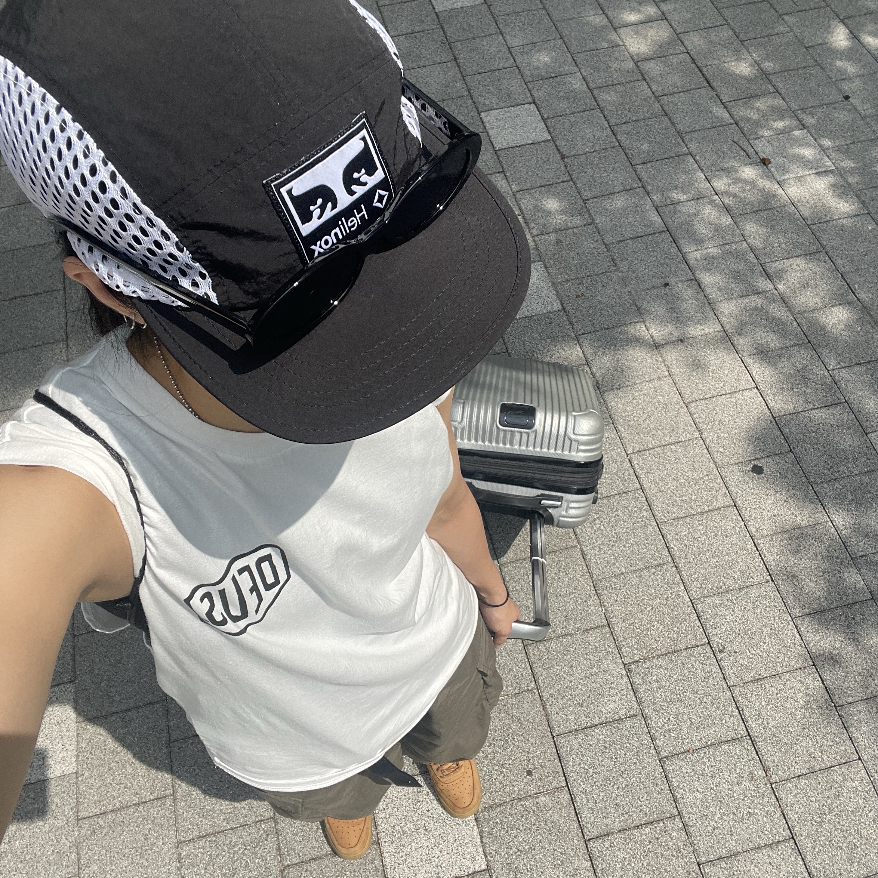 Helinox x Obey Camp Cap Black 착용 스타일 - 2