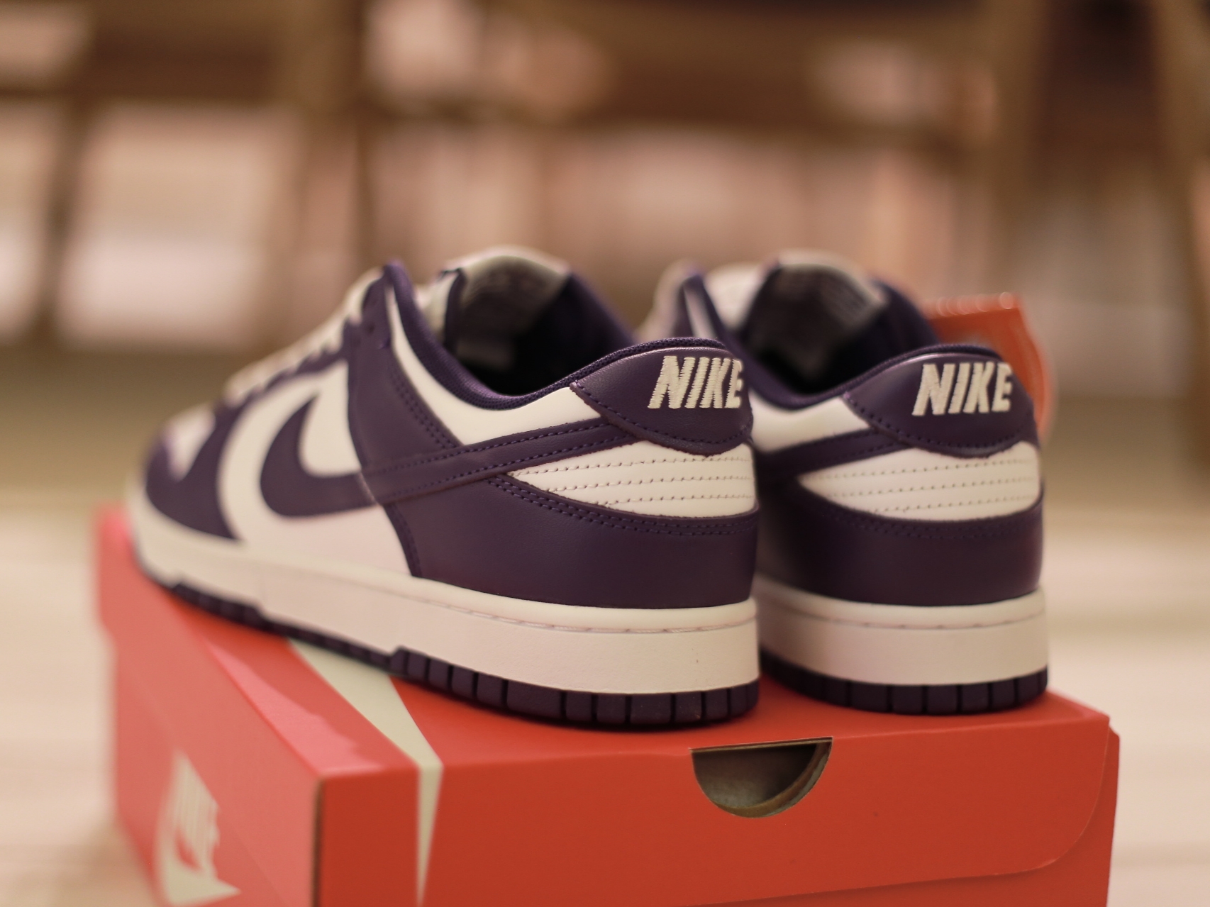 Nike Dunk Low Retro Championship Court Purple 착용 스타일 - 4