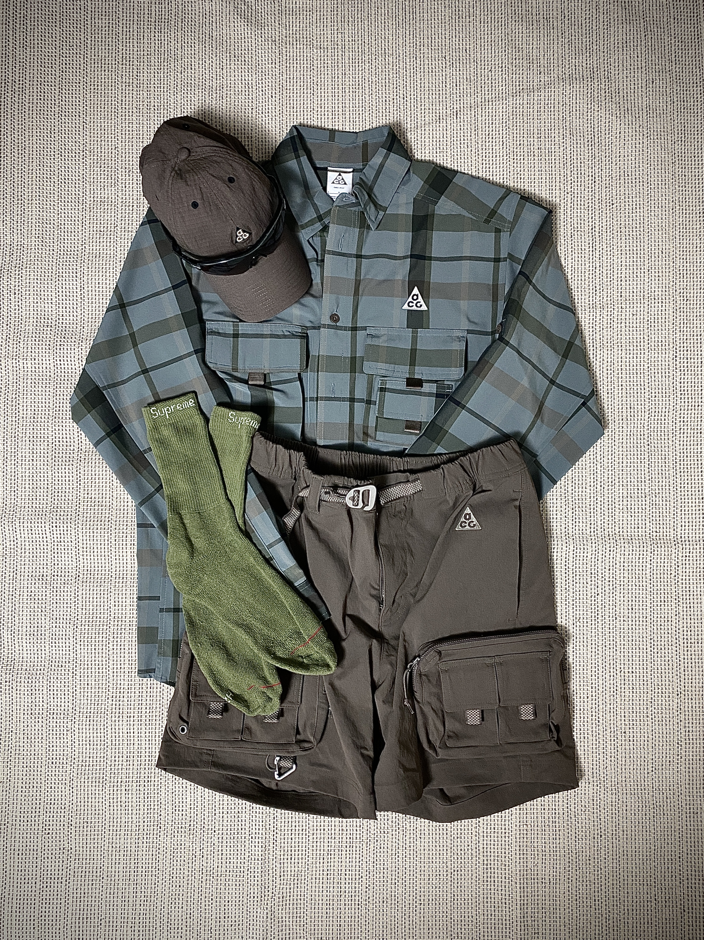Nike ACG Heritage 86 Cap Ironstone, Nike ACG Dri-Fit UV Devastation Trail Shirt Smoke Grey - Asia 착용 스타일 - 4