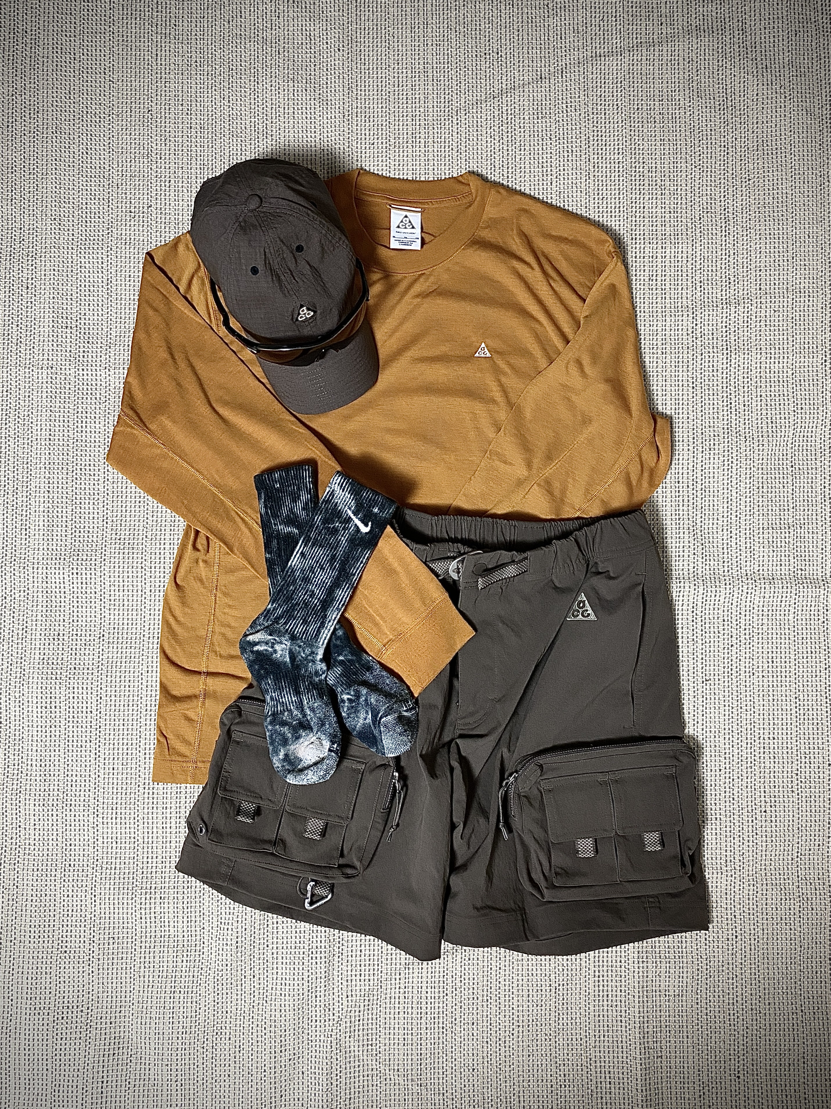 Nike ACG Heritage 86 Cap Ironstone, Nike ACG Cargo Shorts Ironstone - Asia 착용 스타일 - 3