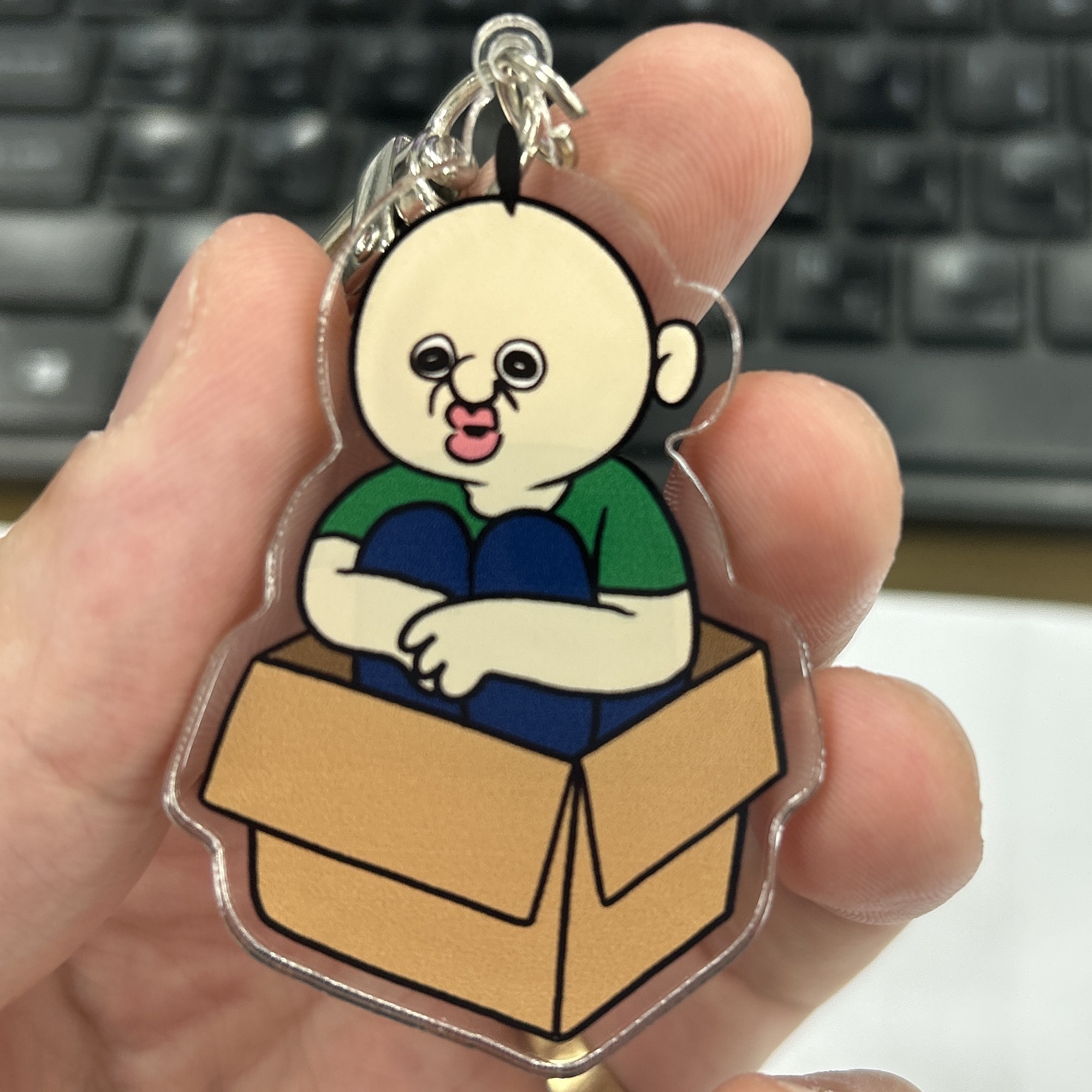 Bbangbbang Box Acrylic Keyring 착용 스타일