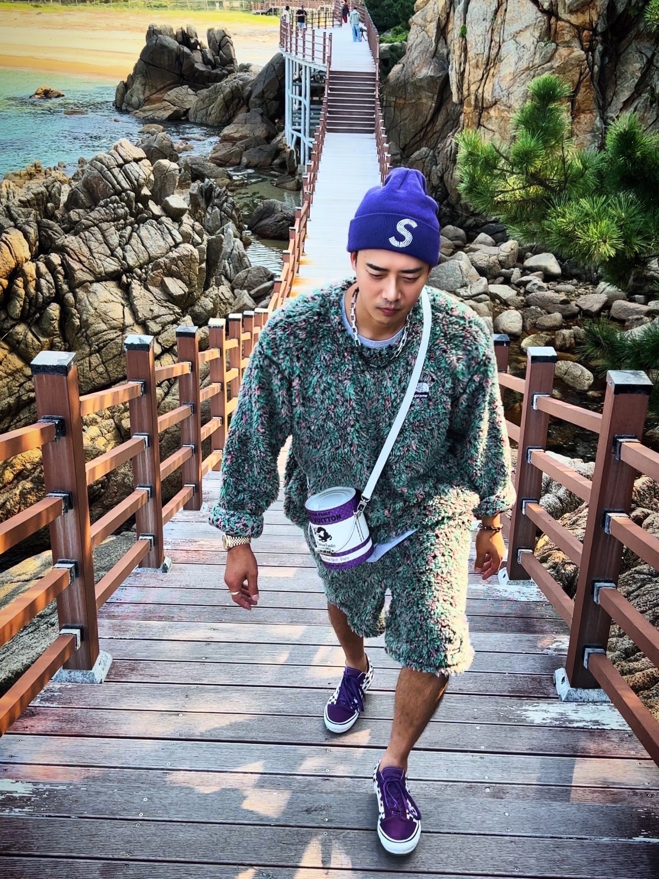 Supreme New Era Swarovski S Logo Beanie Purple - 21SS, Vans x Supreme x Swarovski Old Skool Purple ์ฐฉ์ฉ ์คํ์ผ - 1