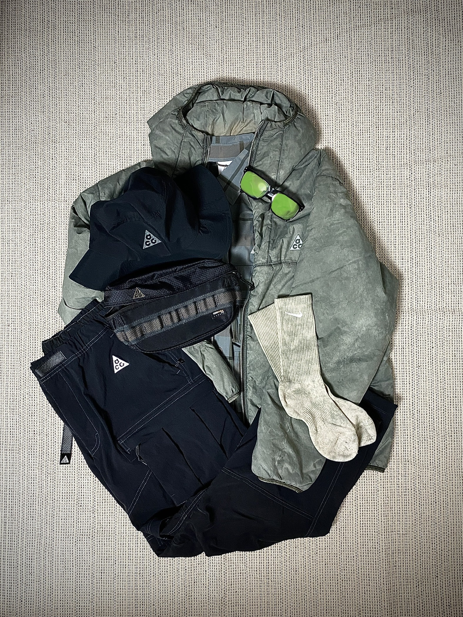 Nike NRG ACG Therma-Fit ADV Rope De Dope Light Army - Asia, Nike ACG Dri-Fit UV Devastation Trail Shirt Smoke Grey - Asia 착용 스타일 - 4