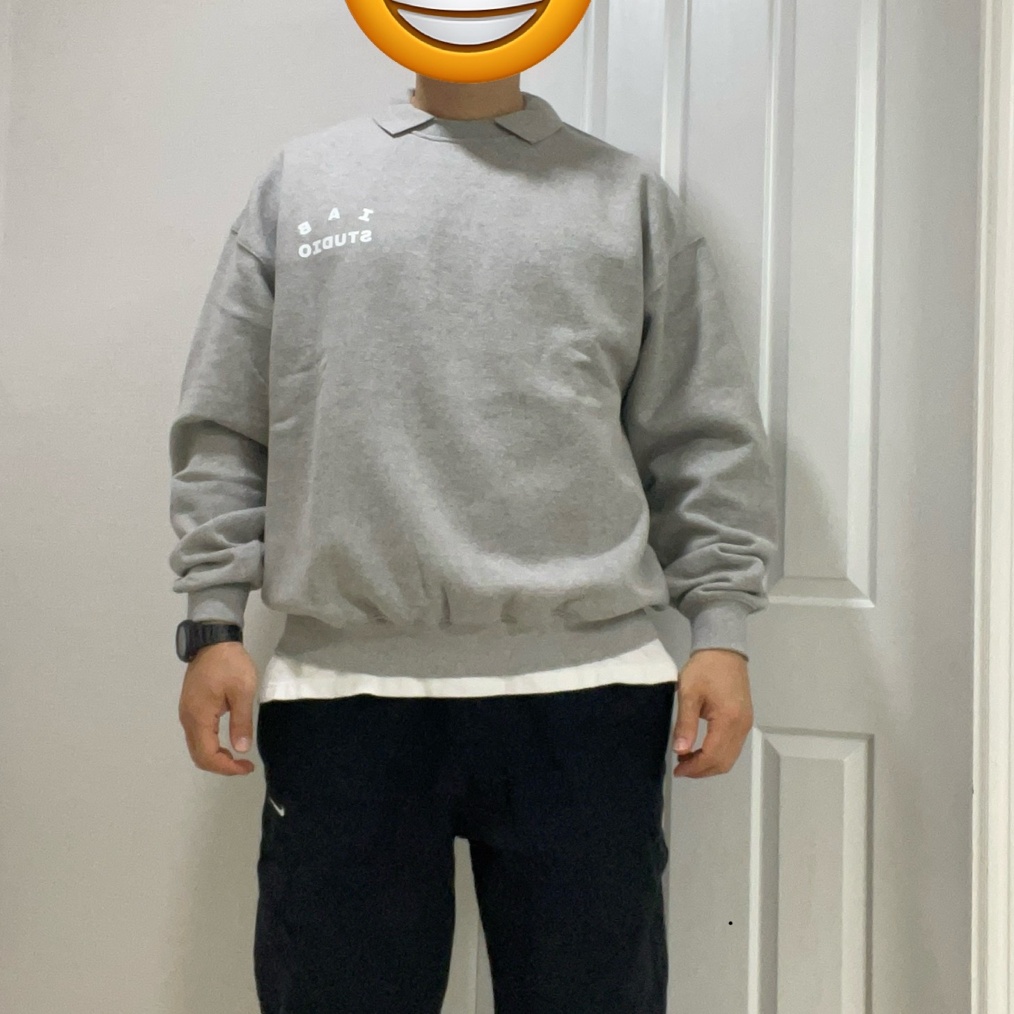 Nike NRG Solo Swoosh Fleece Pants Black White - Asia, IAB Studio Rugby Sweatshirt Gray - 23FW 착용 스타일 - 1