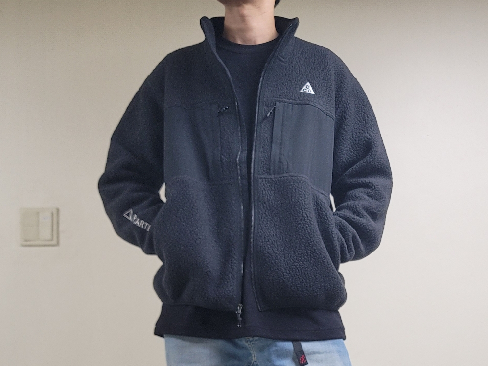 Nike ACG Arctic Wolf Full Zip Top Black Anthracite - Asia 착용 스타일 - 1