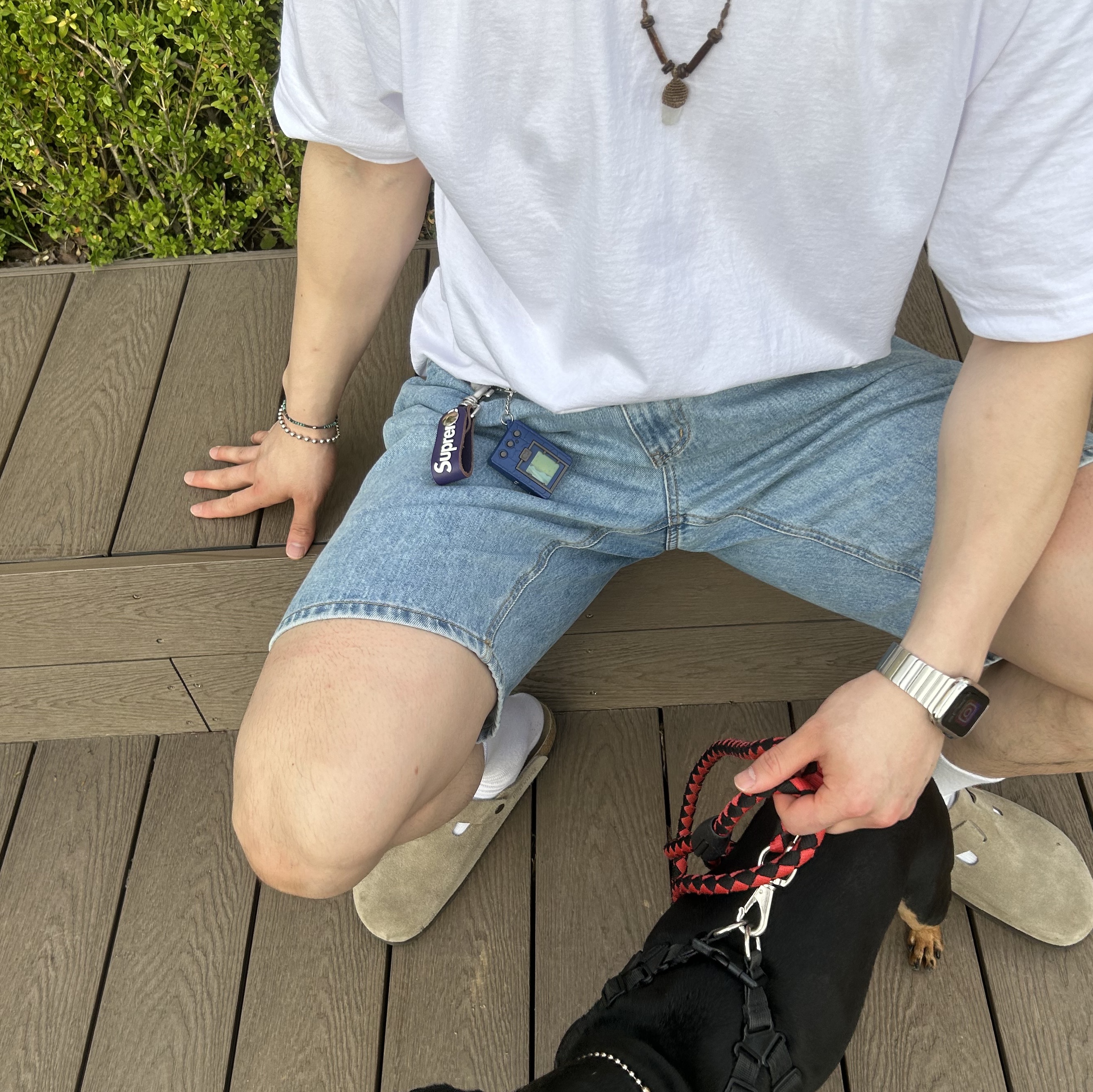 Birkenstock Boston Soft Footbed Taupe - Regular, Supreme Leather Key Loop Purple - 21SS 착용 스타일 - 2