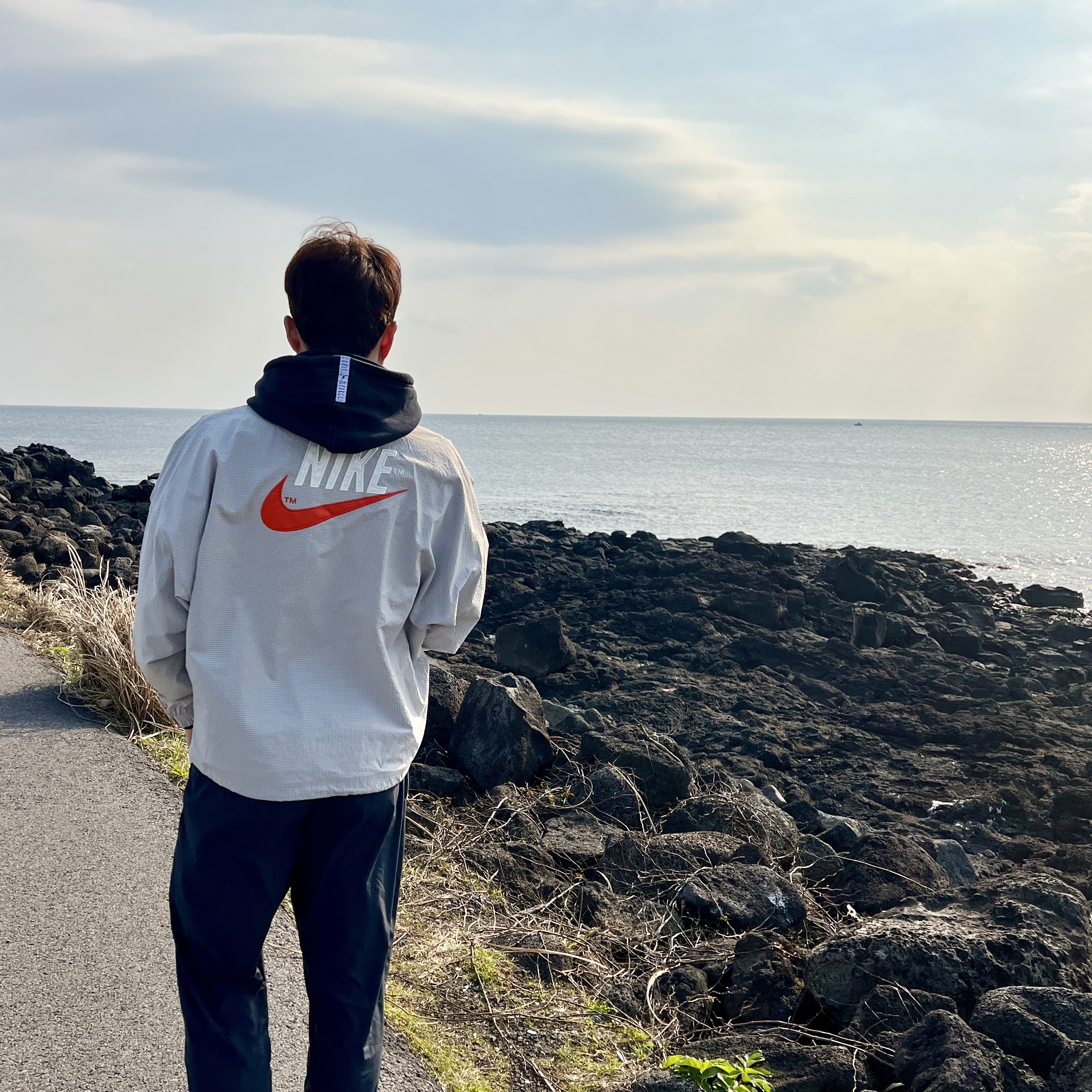 Nike NSW Trend Woven Jacket Light Iron Ore - Asia 착용 스타일