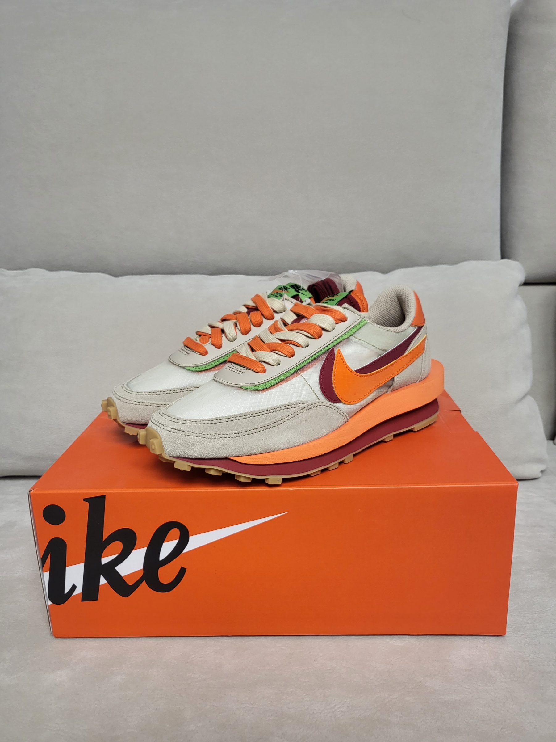 Nike x Sacai x Clot LDWaffle Orange Blaze 착용 스타일