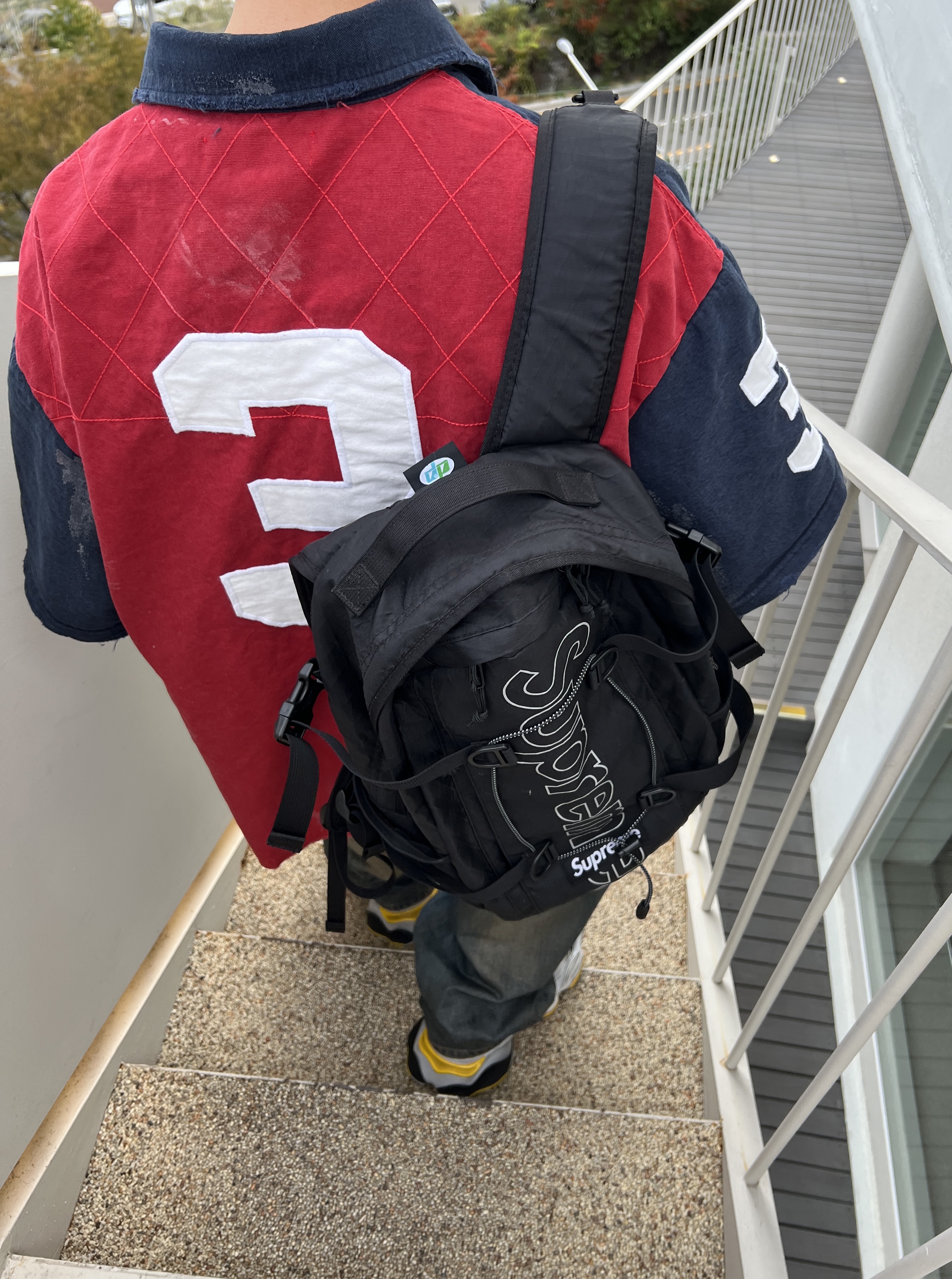 Balenciaga Cargo Sneakers Grey Black Yellow, Supreme Backpack Black - 18FW 착용 스타일 - 5