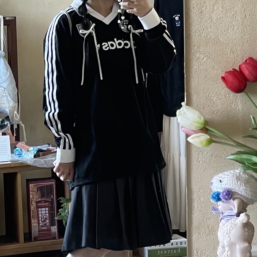 (W) Adidas Football Long Sleeve T-Shirt Black - KR Sizing, (W) Asics Gel-1130 White Midnight 착용 스타일 - 4