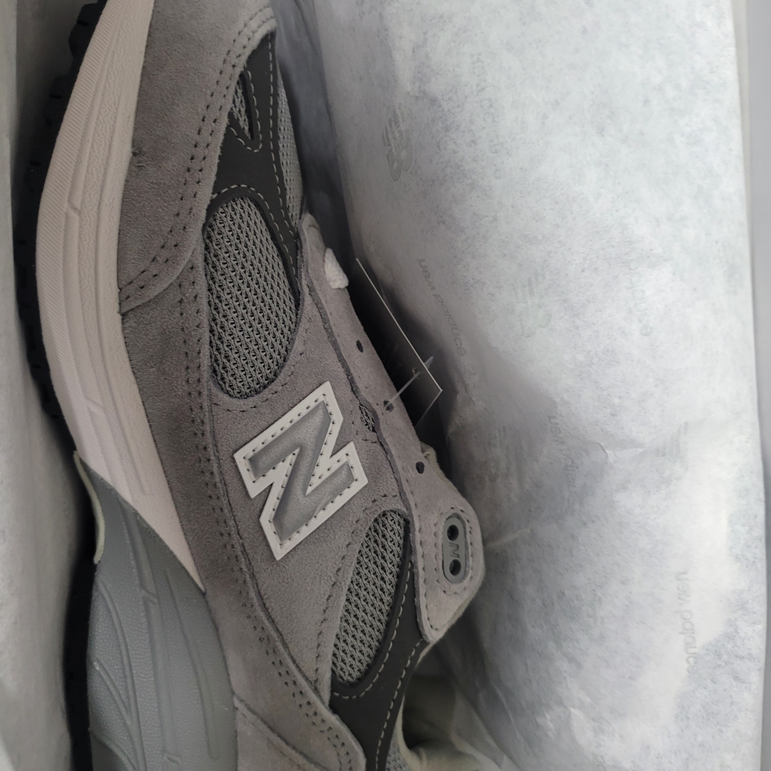 (W) New Balance 993 Made in USA Grey - B Standard 착용 스타일