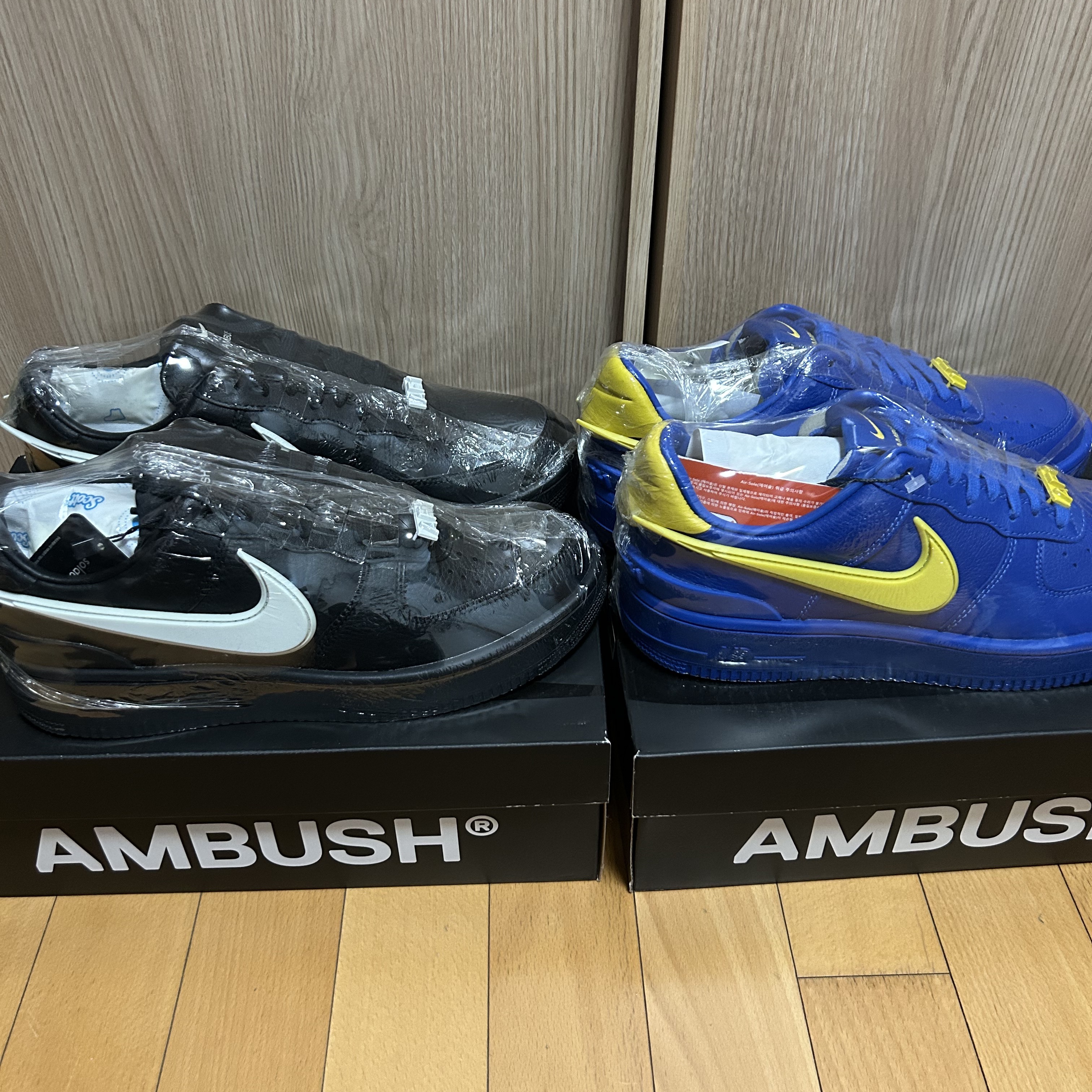 Nike x Ambush Air Force 1 Low SP Black, Nike x Ambush Air Force 1 Low SP Game Royal and Vivid Sulfur 착용 스타일