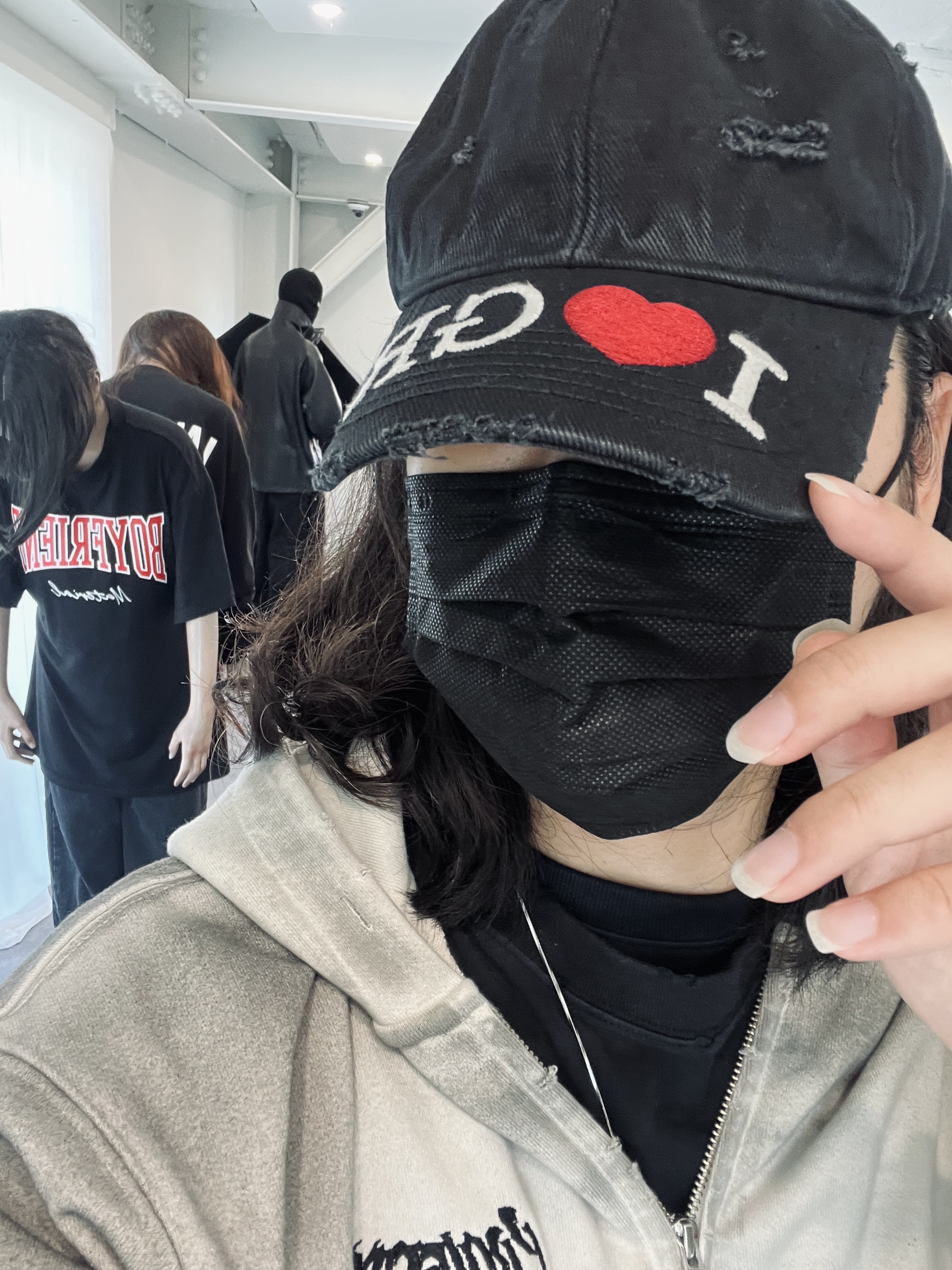 Project G/R Furious Logo Applique Zip Hoodie Grey - 10 Corso Como Exclusive, Project G/R Metalic Logo Cap Black 착용 스타일 - 6