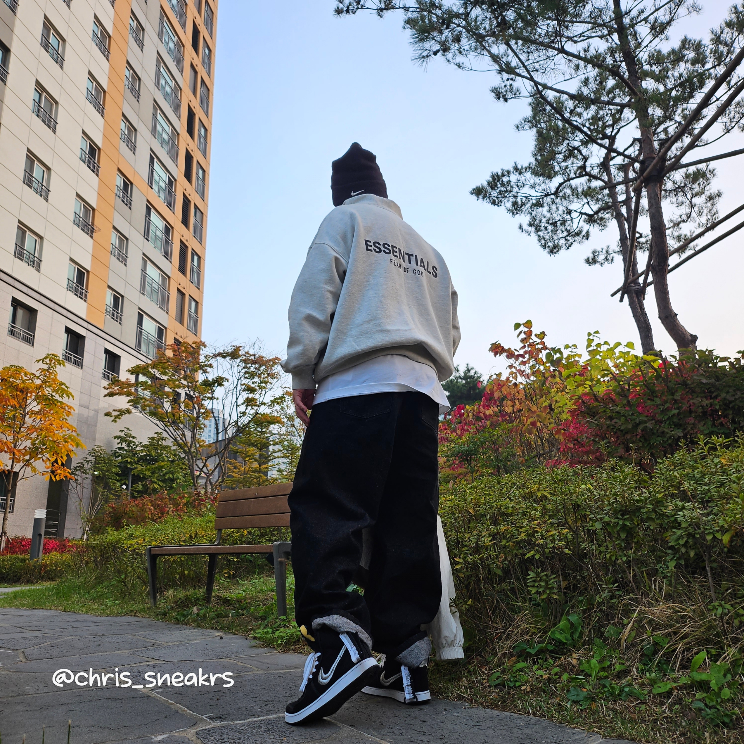 Essentials Mockneck Half-Zip Oatmeal - 21SS, Nike x Stussy Vandal High Black 착용 스타일 - 1