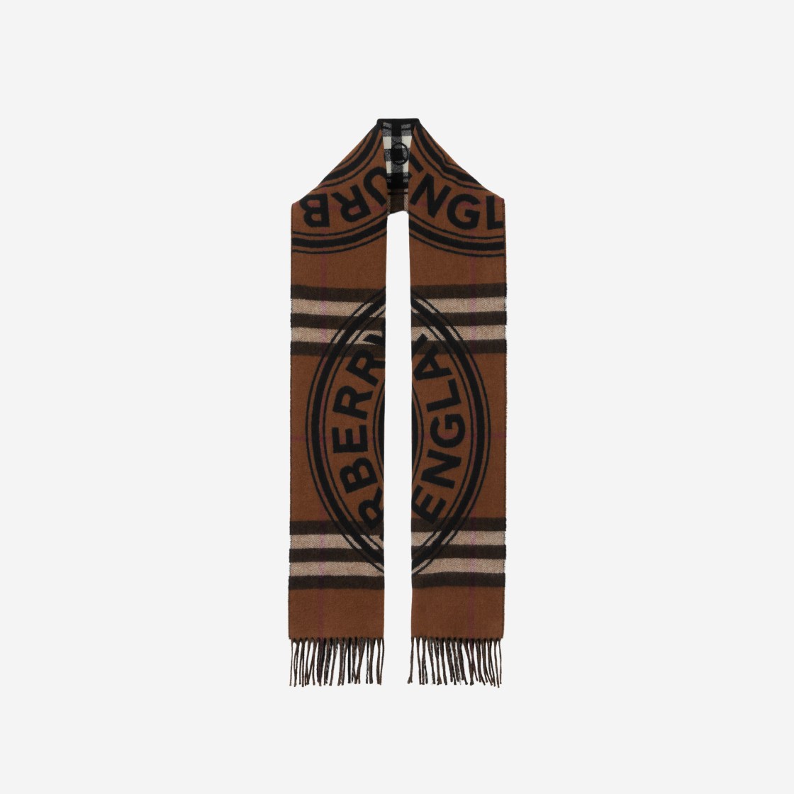 Burberry Montage Print Cashmere Scarf Dark Birch Brown 상세 이미지 1