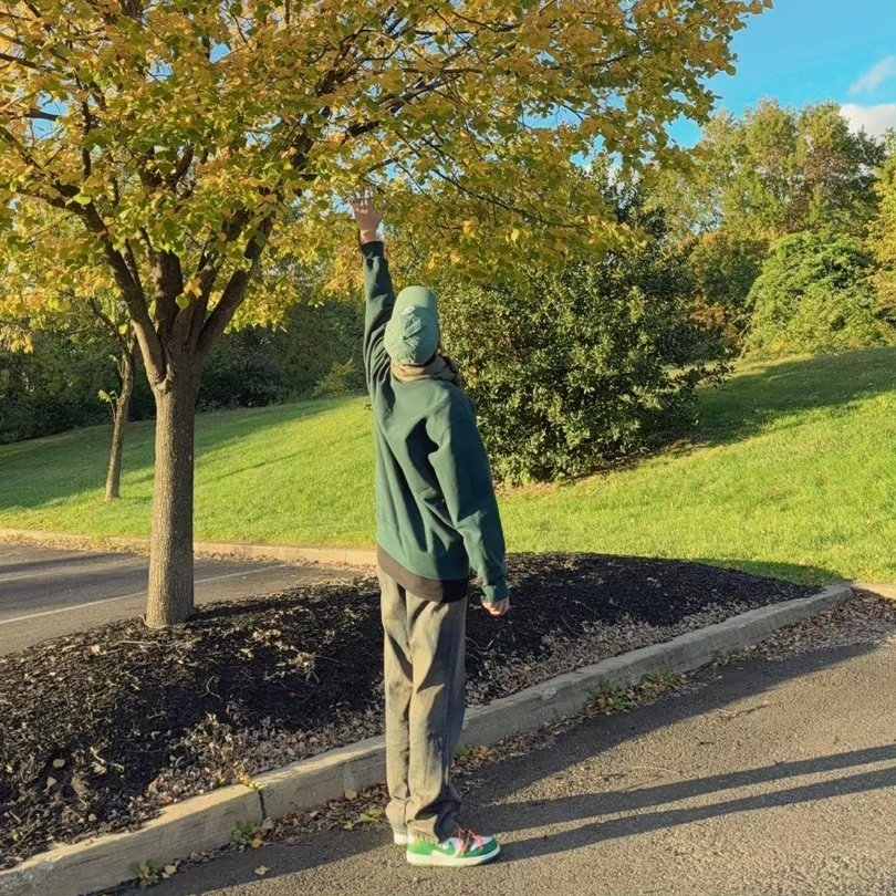 Supreme Cordura Ripstop S Logo 6-Panel Green - 23SS, Supreme Box Logo Crewneck Dark Pine - 22FW 착용 스타일 - 1