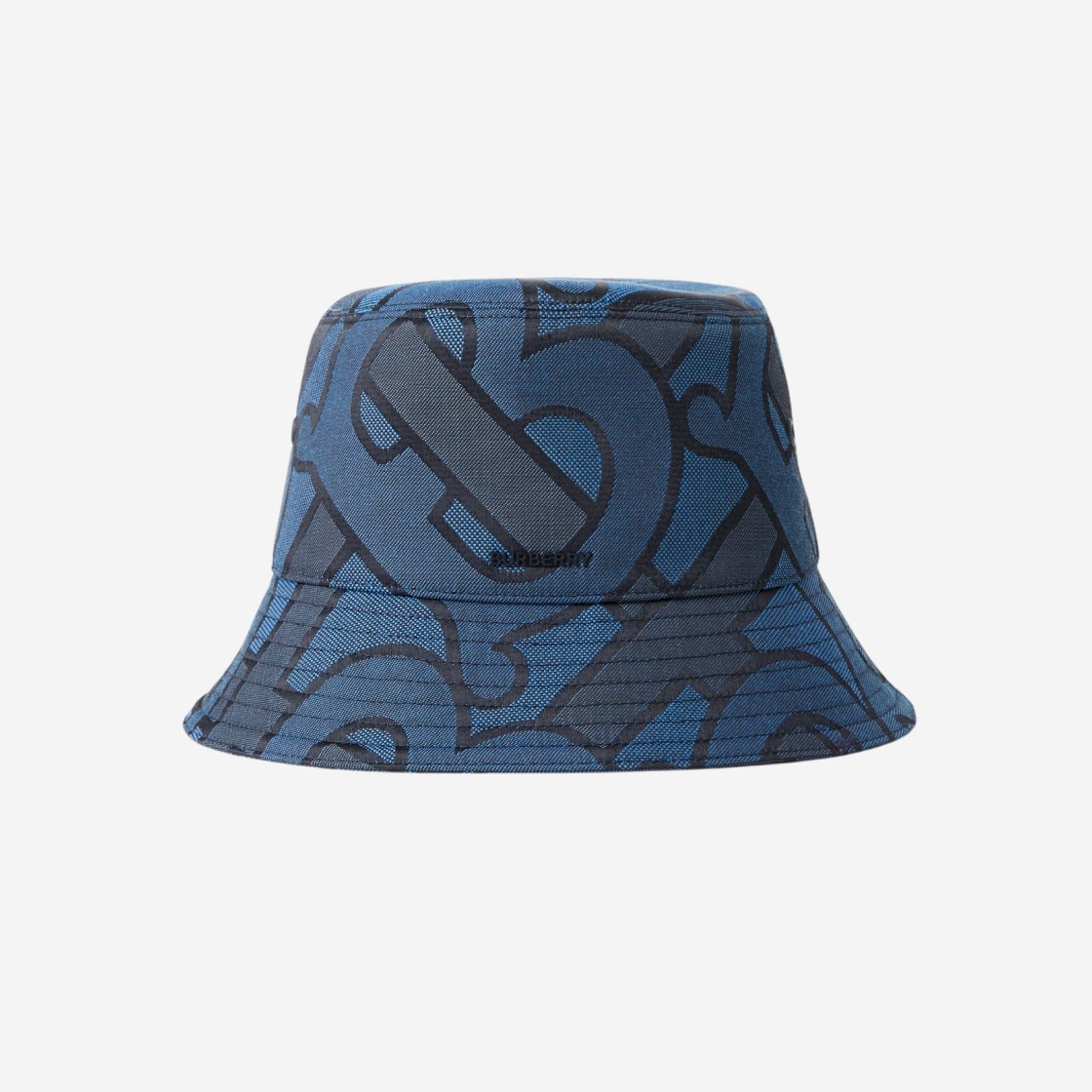 Burberry Monogram Cotton Blend Jacquard Bucket Hat Navy 상세 이미지 1