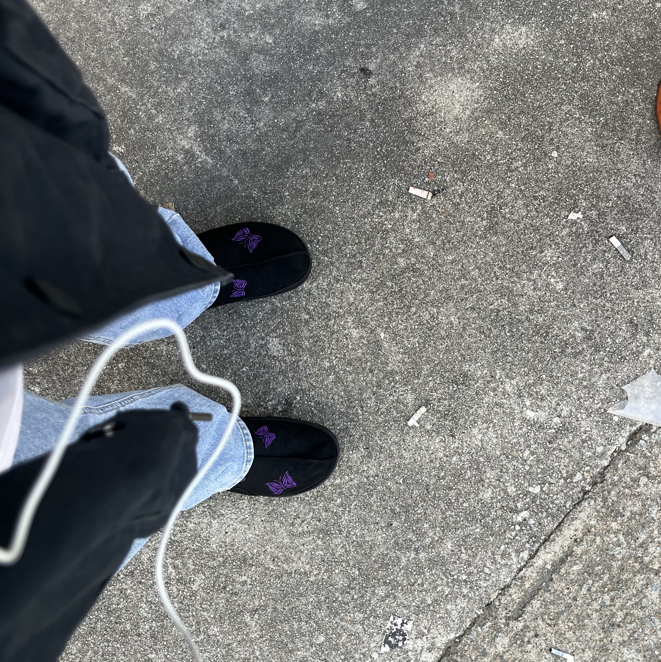 Reebok x Needles Beatnik Moc Core Black Extreme Purple 착용 스타일
