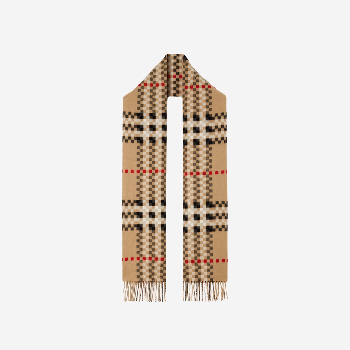 Burberry Pixel Check Cashmere Scarf Archive Beige 상세 이미지 1