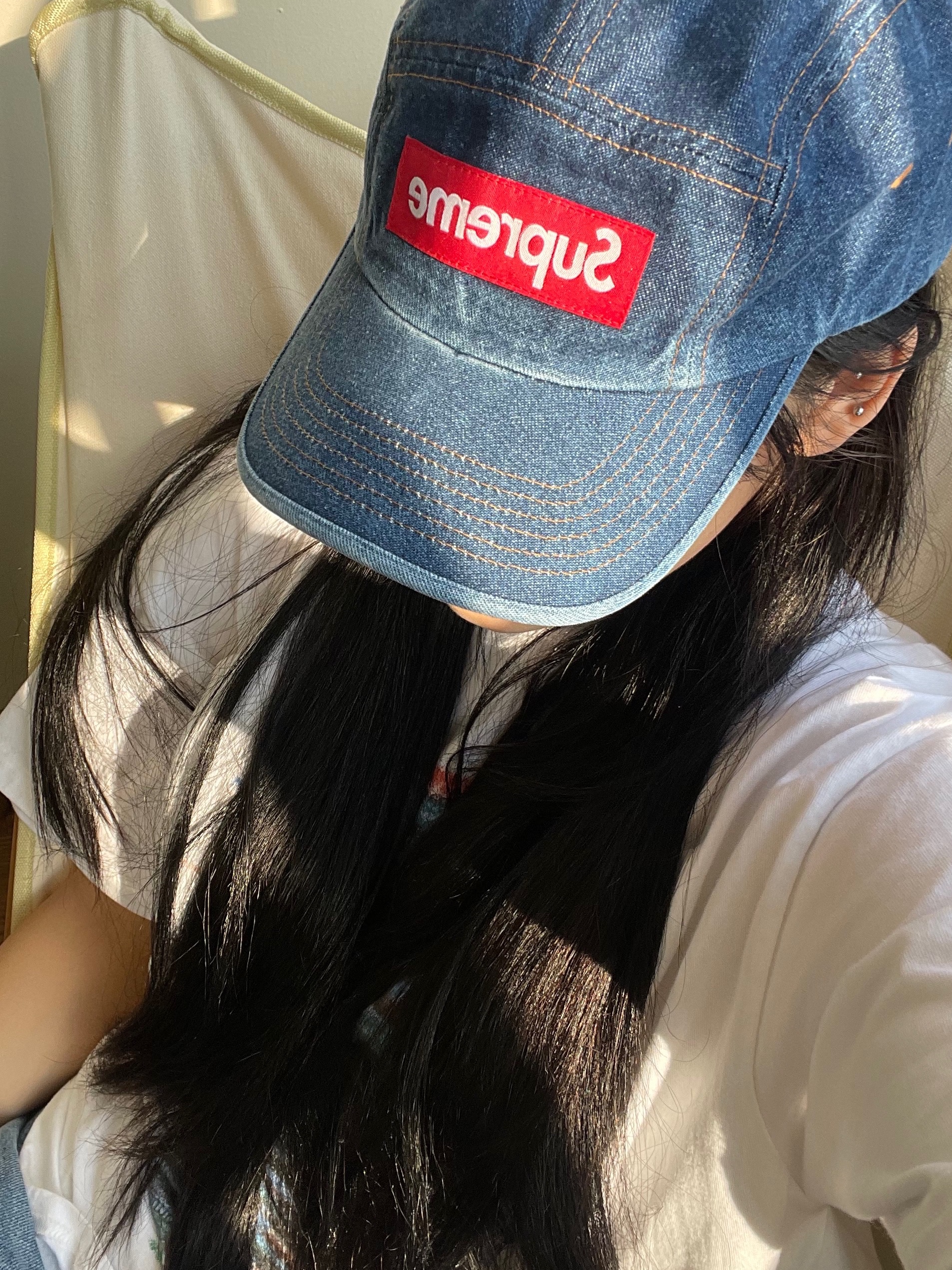 Supreme Washed Chino Twill Camp Cap Denim - 22FW, Nike x Stussy Air Force 1 '07 Mid SP Fossil 착용 스타일 - 2