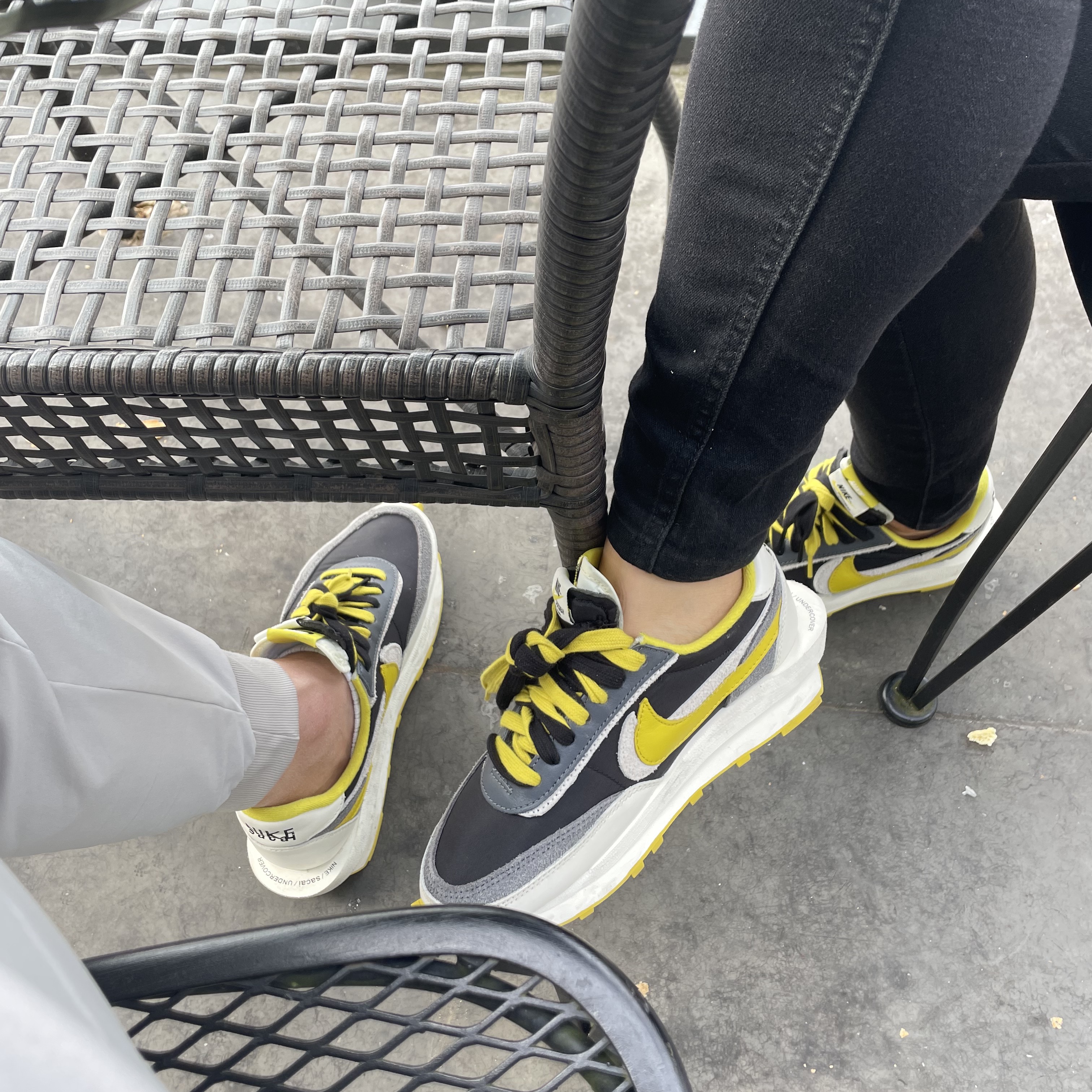 Nike x Sacai x Undercover LDWaffle Black Bright Citron 착용 스타일 - 1