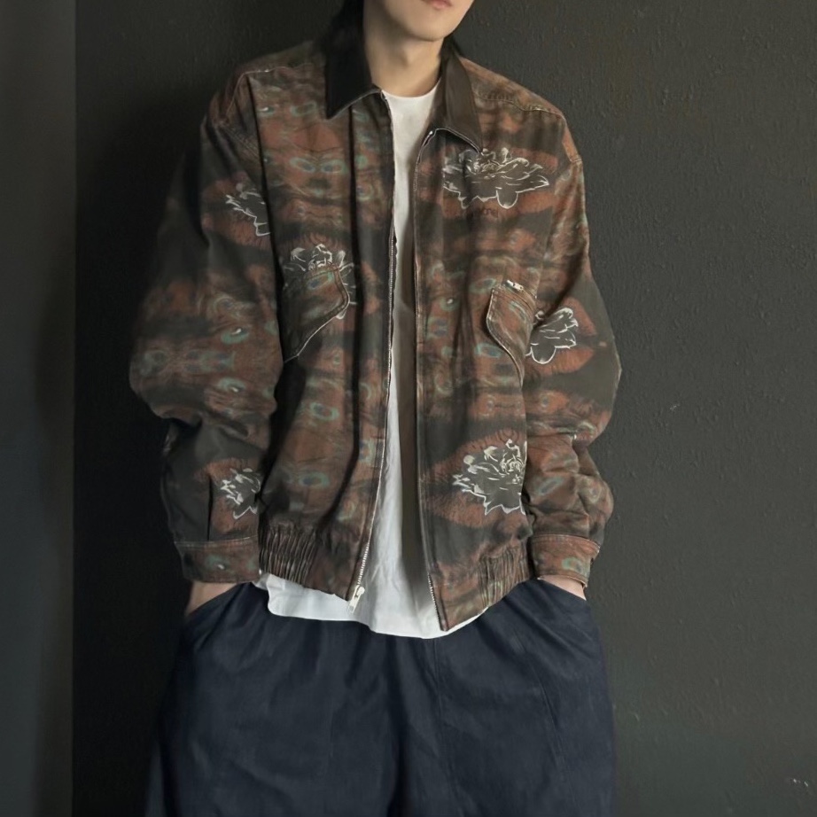 Supreme Leather Collar Utility Jacket Peacock - 23FW 착용 스타일
