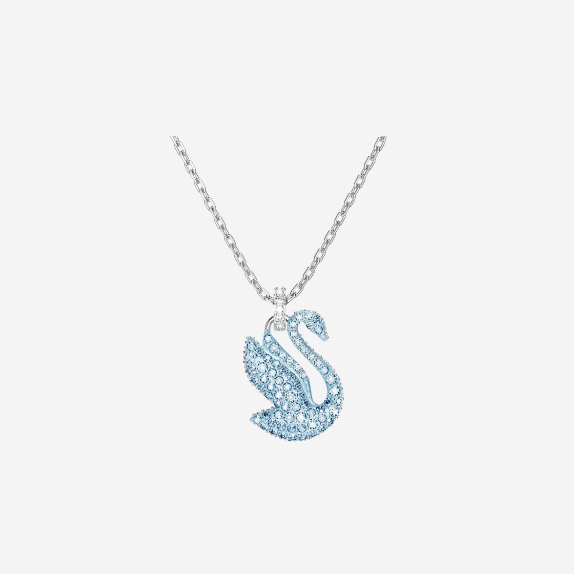 (W) Swarovski Iconic Swan Pendant Blue Rhodium Plated 상세 이미지 1