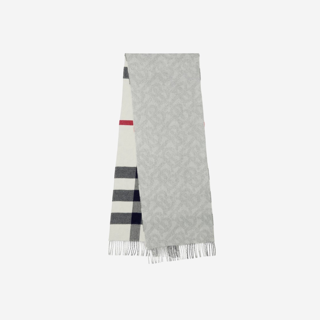 Burberry Check Cashmere Reversible Scarf Natural White 상세 이미지 1