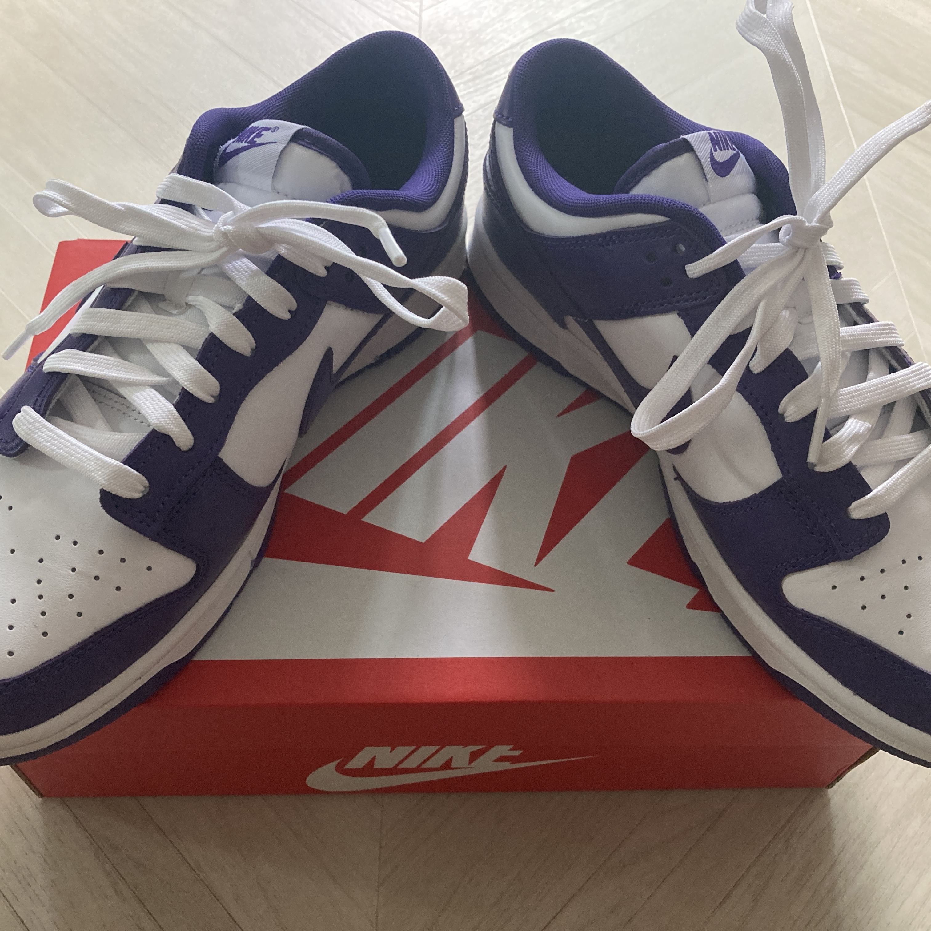 Nike Dunk Low Retro Championship Court Purple 착용 스타일 - 1