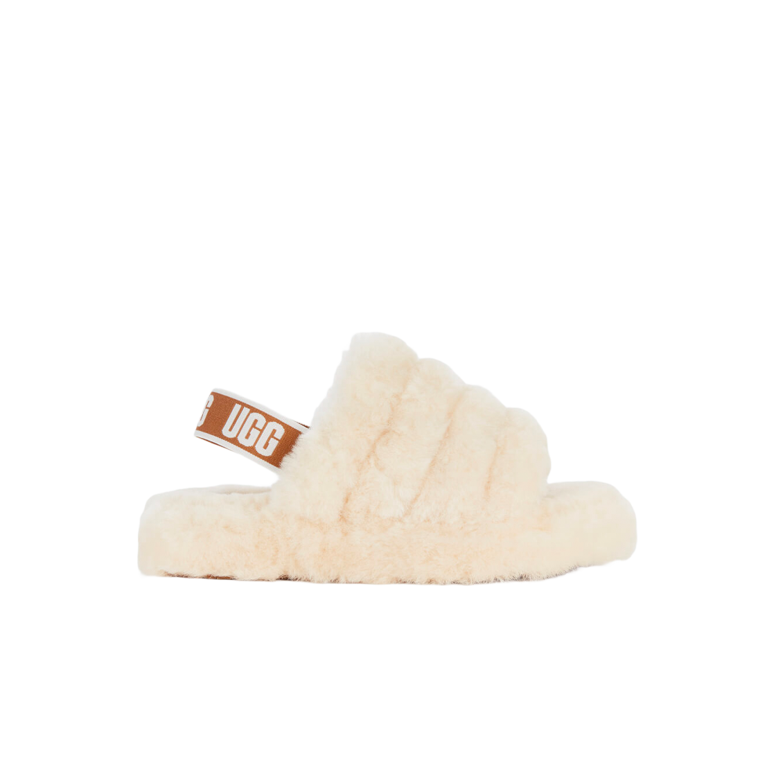 (키즈) 어그 플러프 예 슬라이드 내츄럴((Kids) UGG Fluff Yeah Slide Natural) - 1