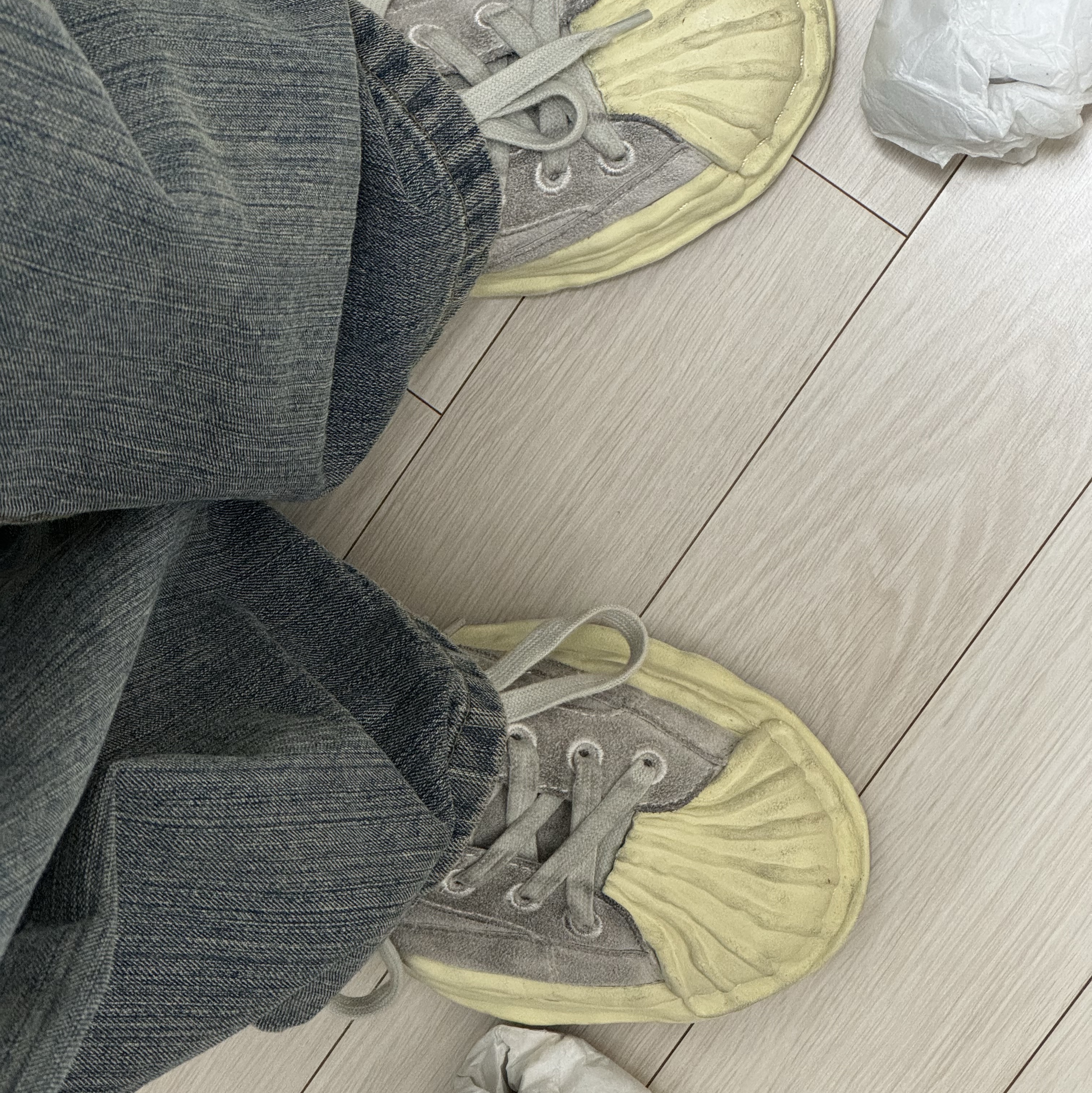 Maison Mihara Yasuhiro x Bed J.W. Ford Blakey High-top Sneakers Gray 착용 스타일 - 2