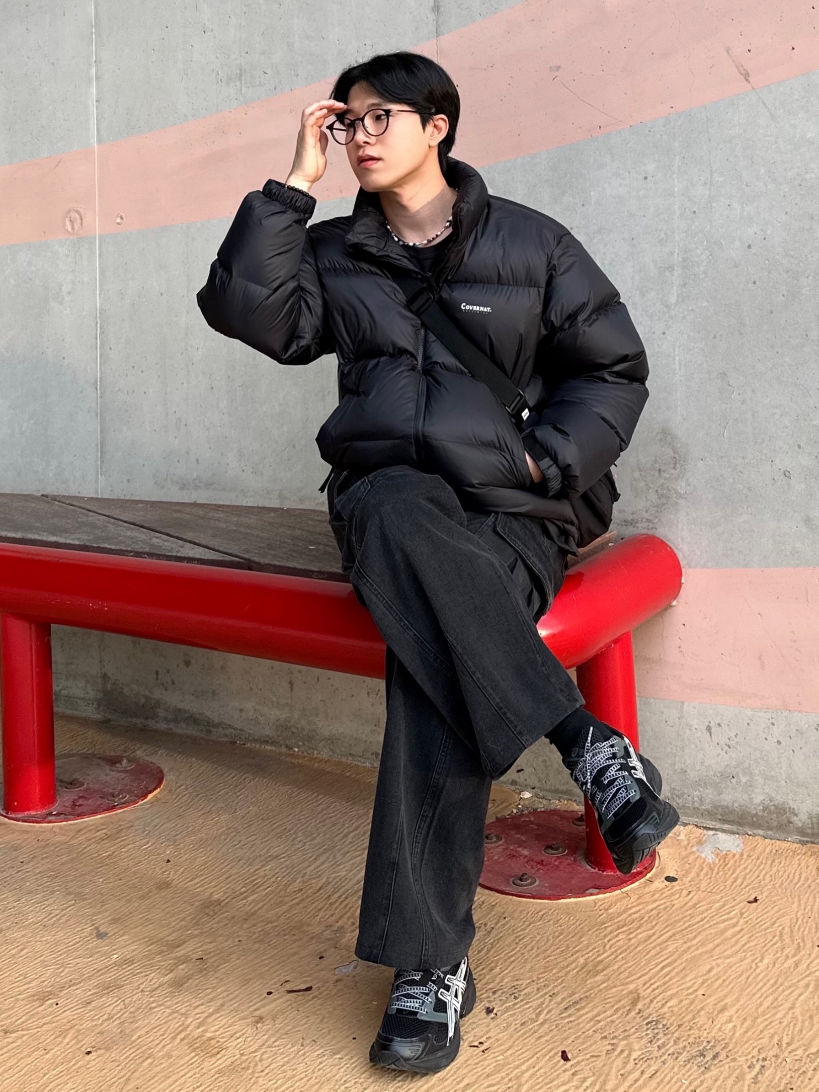 Asics Gel-1130 Black Glacier Grey - Folder Exclusive 착용 스타일 - 1