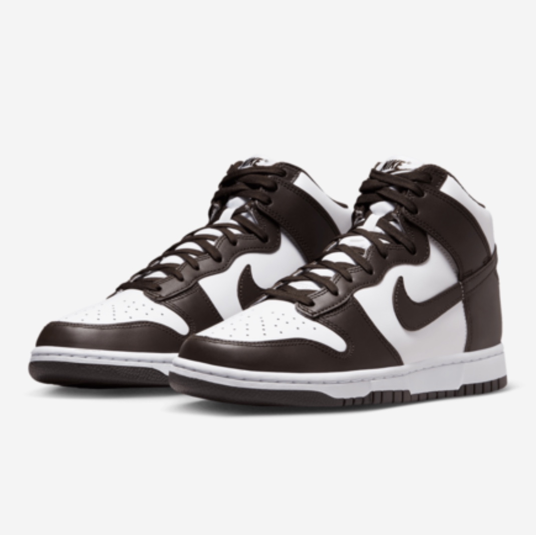 Nike Dunk High Retro White Velvet Brown 착용 스타일 - 3