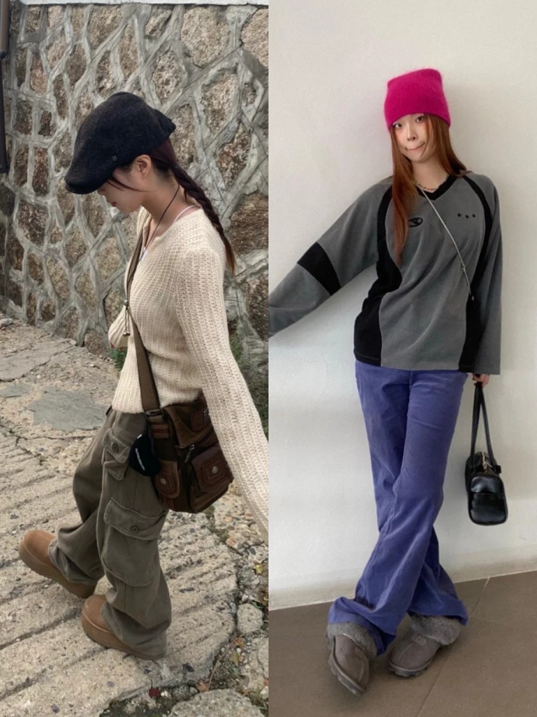 (W) UGG Classic Mini Platform Boots Chestnut, (W) UGG Coquette Slipper Grey 착용 스타일 - 2