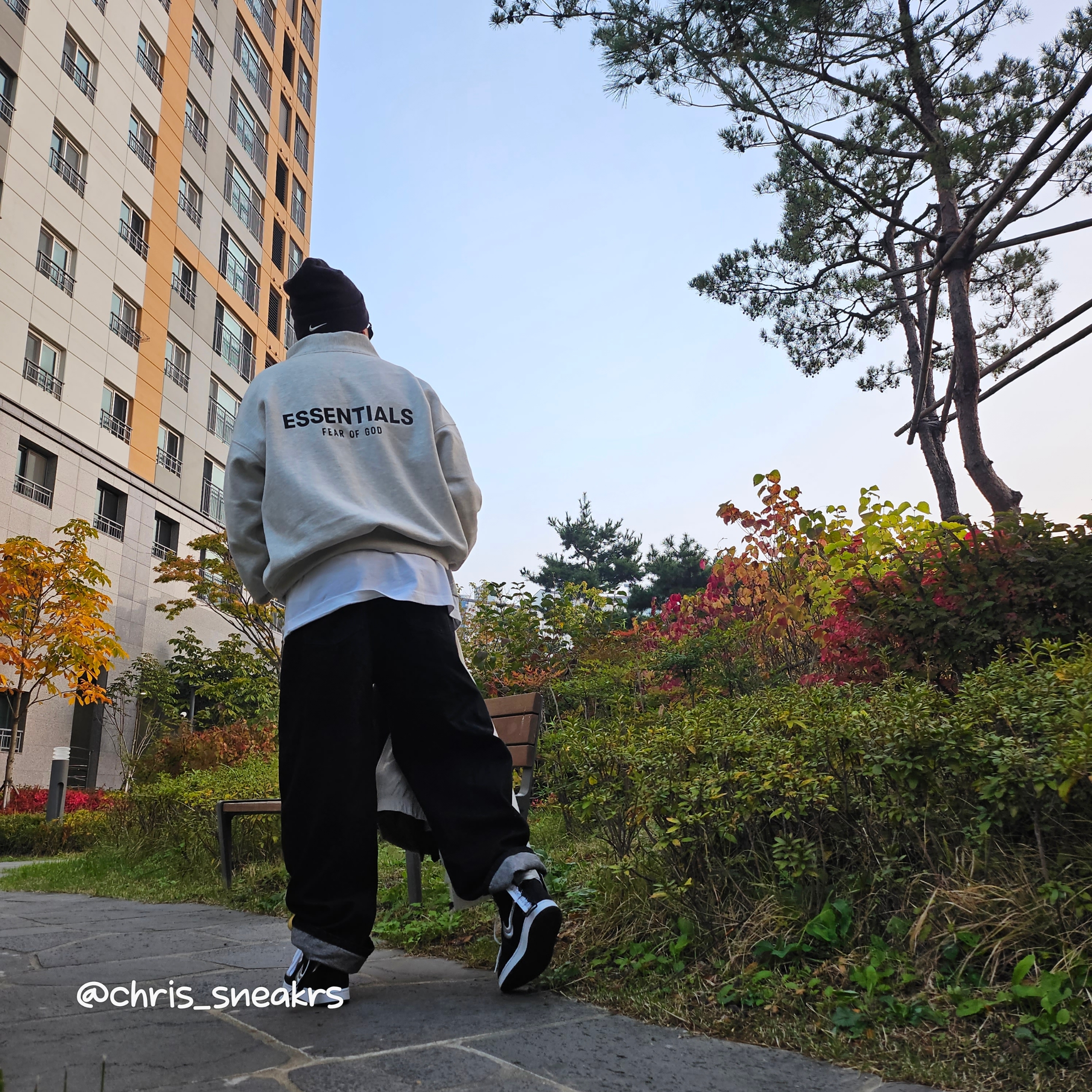 Essentials Mockneck Half-Zip Oatmeal - 21SS, Nike x Stussy Vandal High Black 착용 스타일 - 2