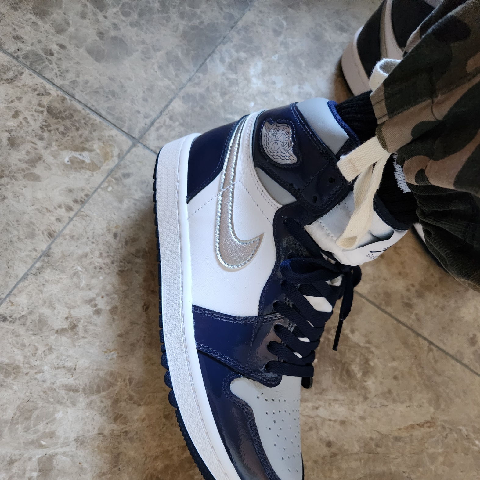 Jordan 1 High Golf Midnight Navy 착용 스타일